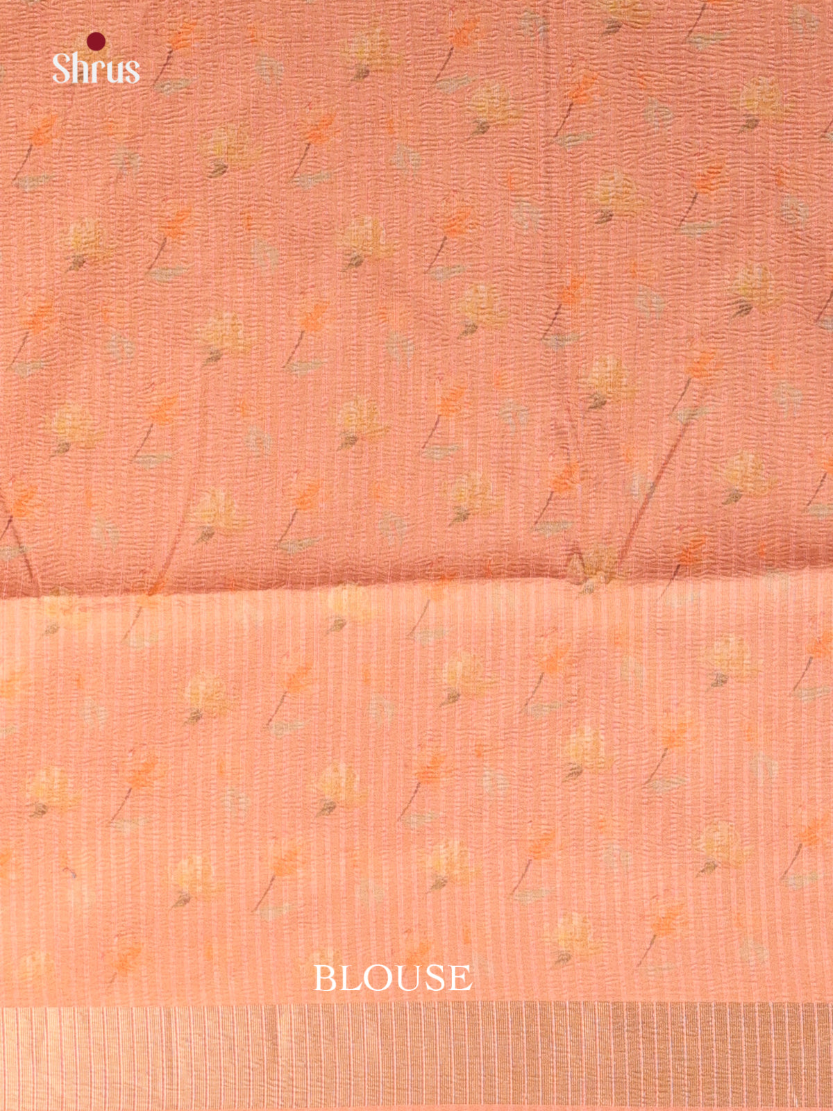 Peach- Bamboo silk Saree - Shop on Shrus.com