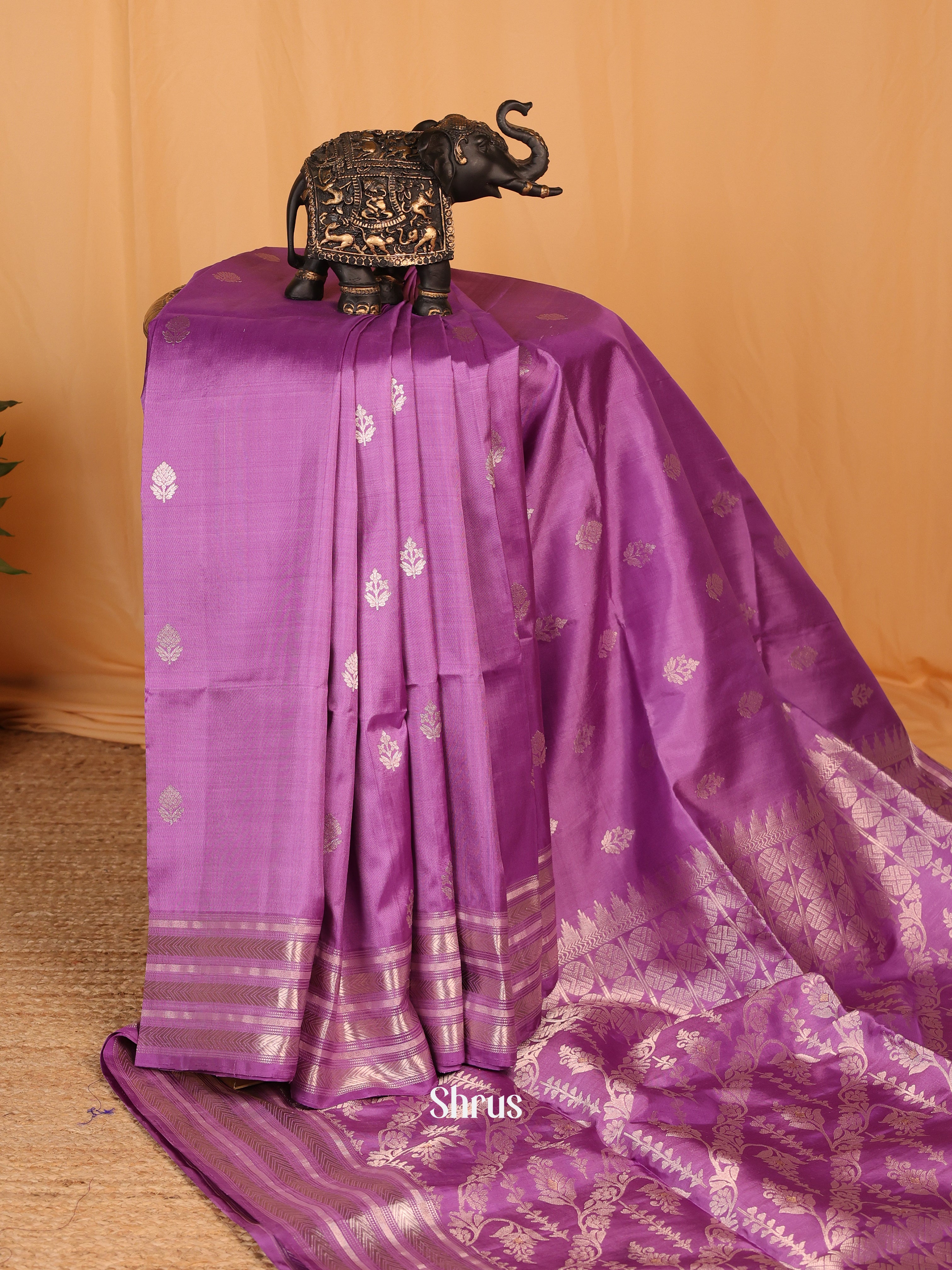 Purple(Single Tone) - Soft Silk Saree - Shop on Shrus.com