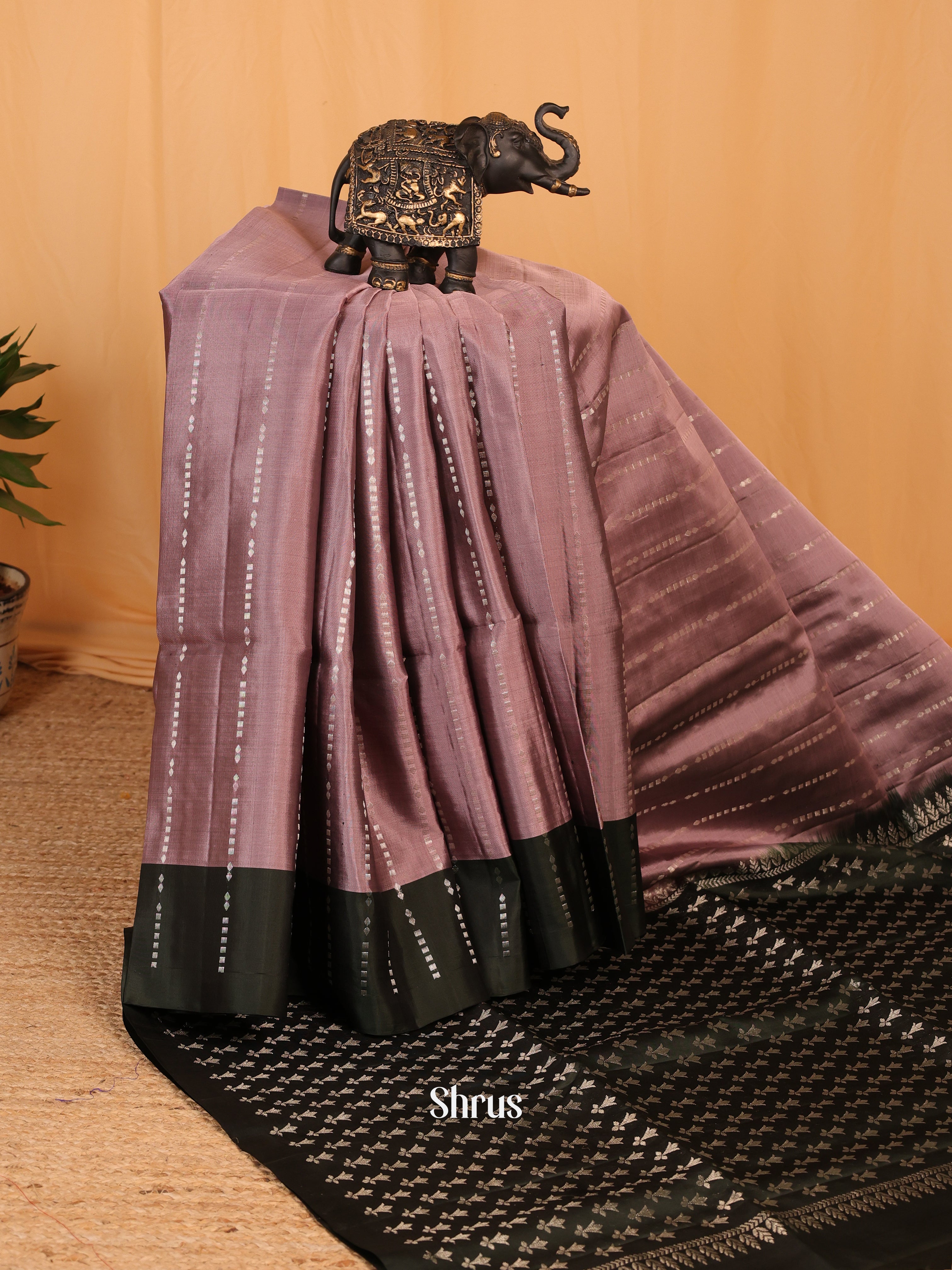 Lavender & Green - Soft Silk Saree - Shop on Shrus.com