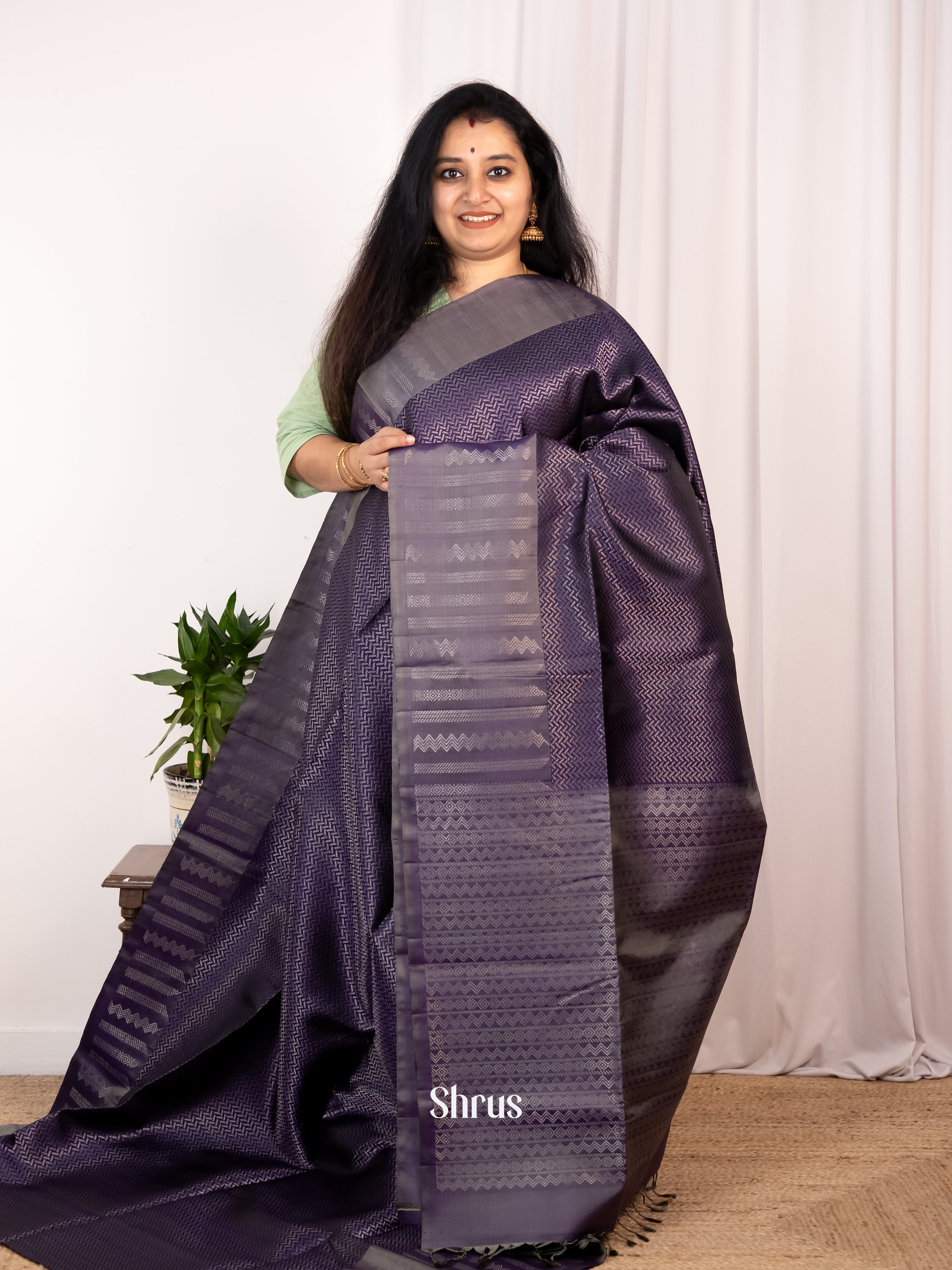 Violet - Soft Silk Saree - Shop on Shrus.com