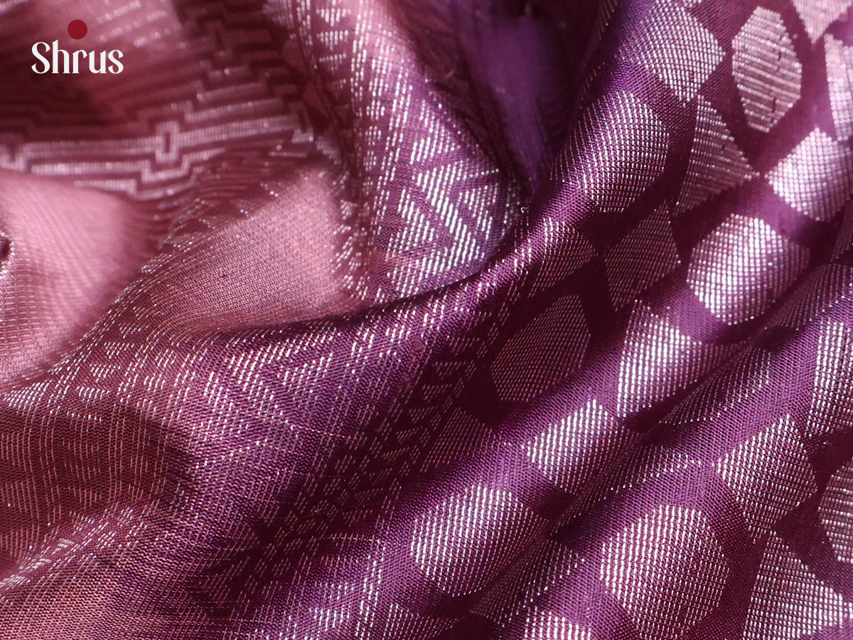 Brown & Violet - Soft Silk Saree - Shop on Shrus.com