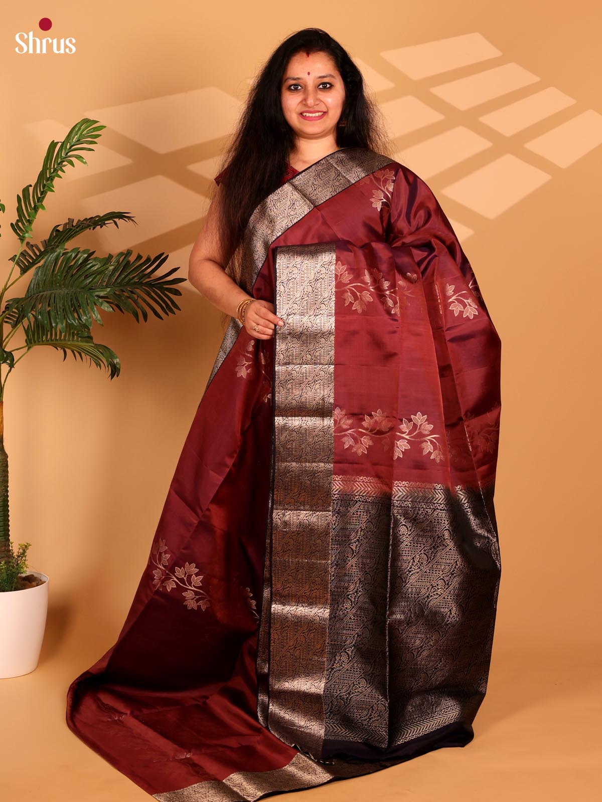 Brown - Soft Silk Saree - Shop on Shrus.com