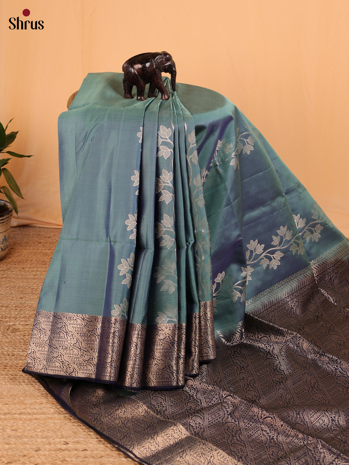 Green - Soft Silk Saree - Shop on Shrus.com