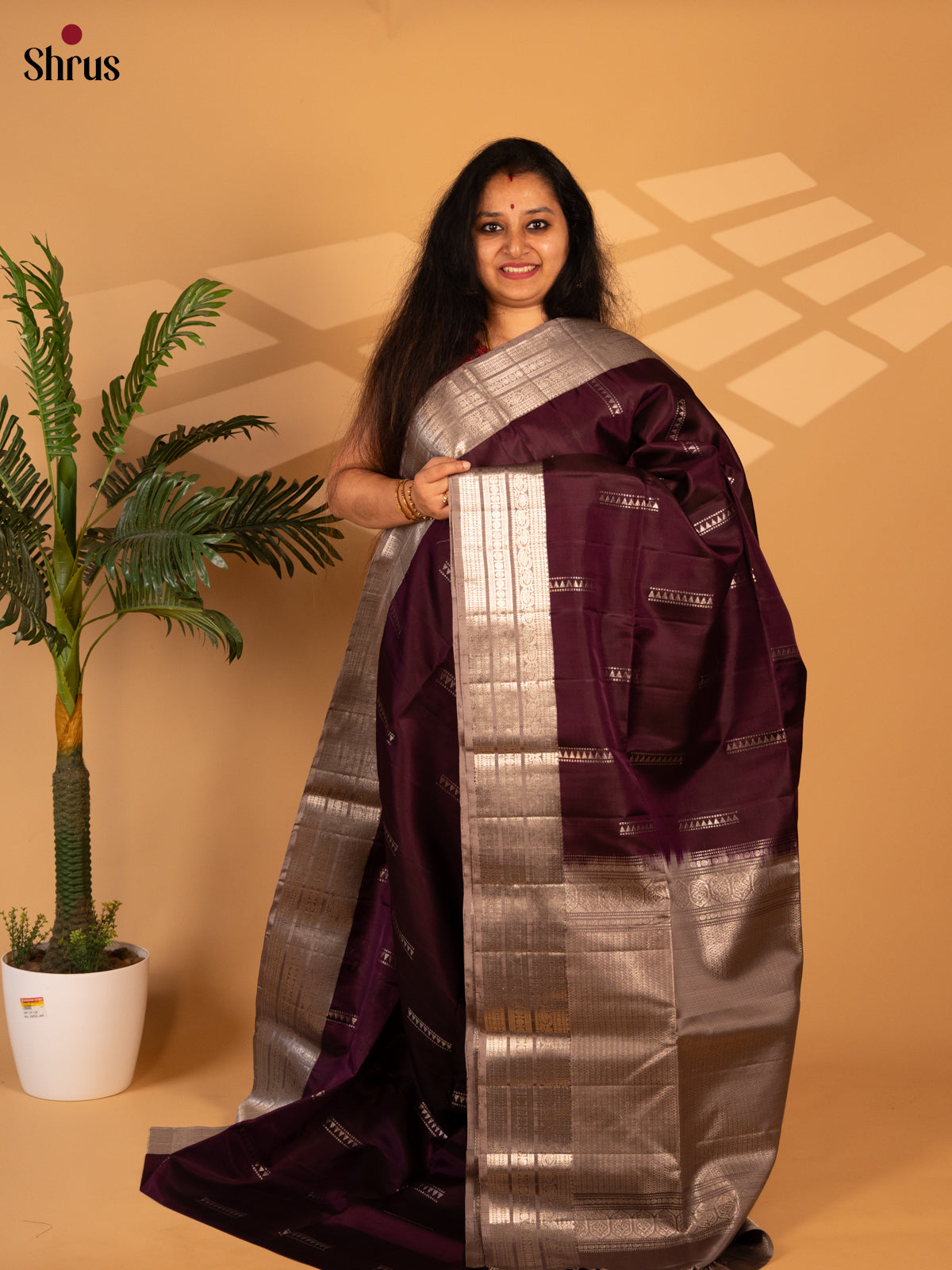 Coffee Brown & Dusty Brown- Soft Silk Saree - Shop on Shrus.com