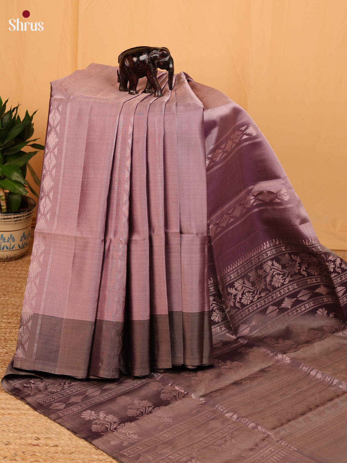 Purple & Brown - Soft Silk Saree - Shop on Shrus.com