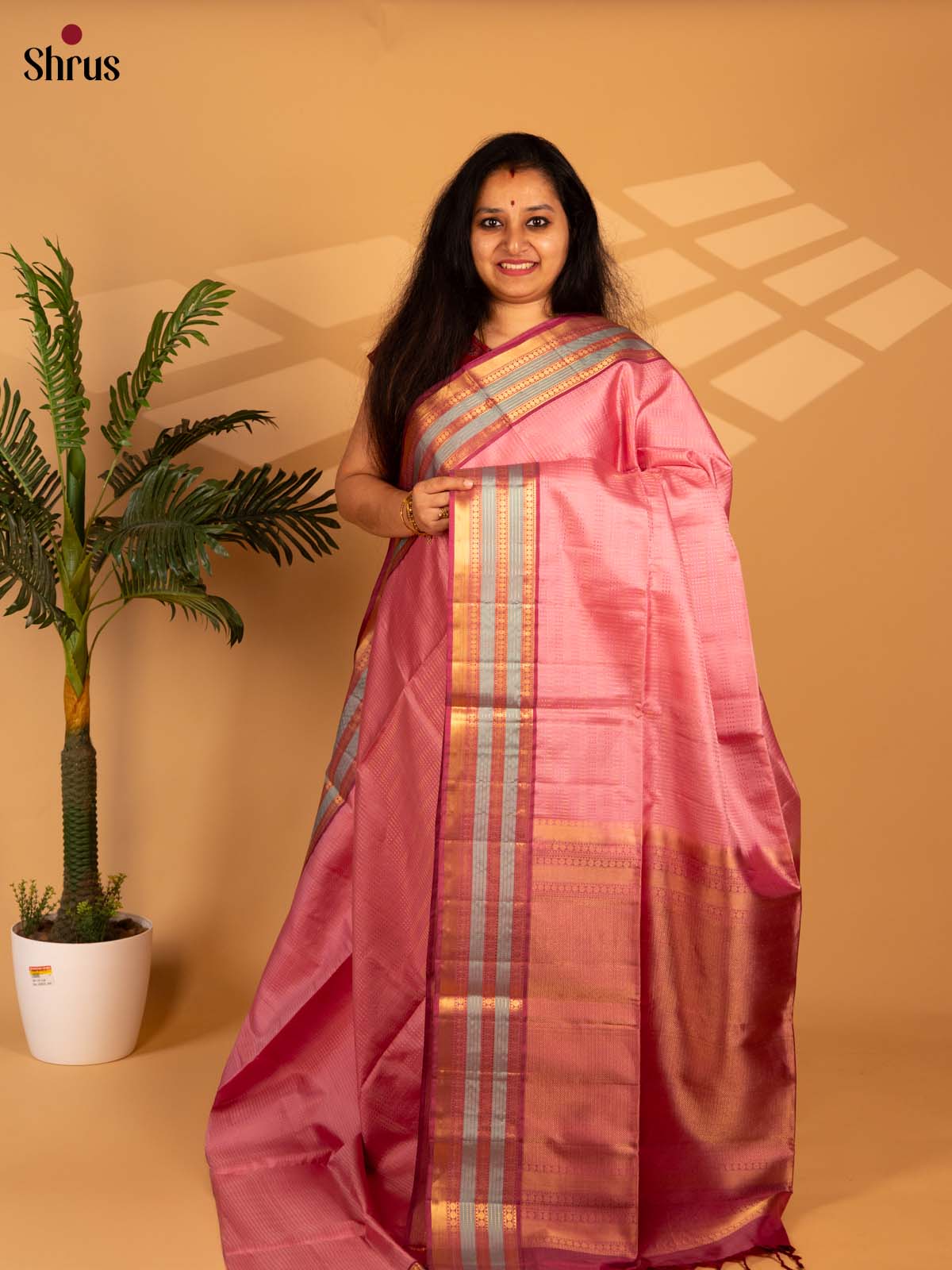 Lotus Pink & Purple - Soft Silk Saree - Shop on Shrus.com