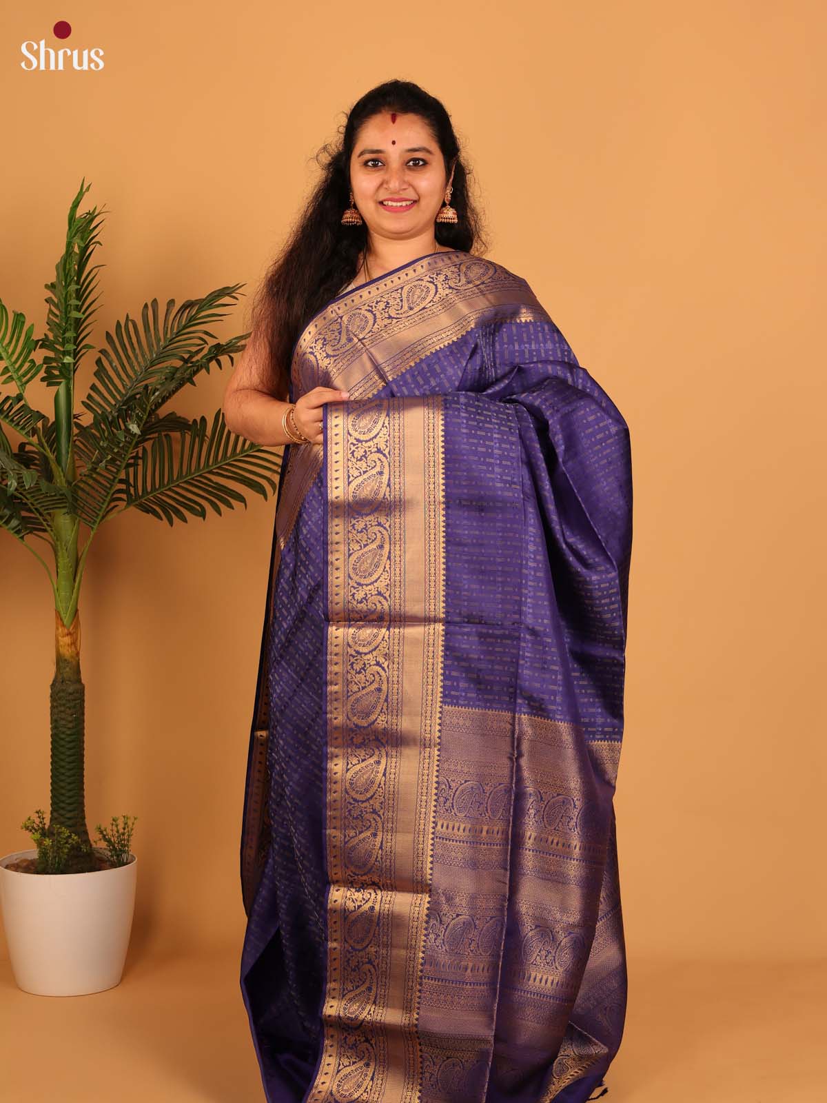 Violet - Soft Silk Saree - Shop on Shrus.com