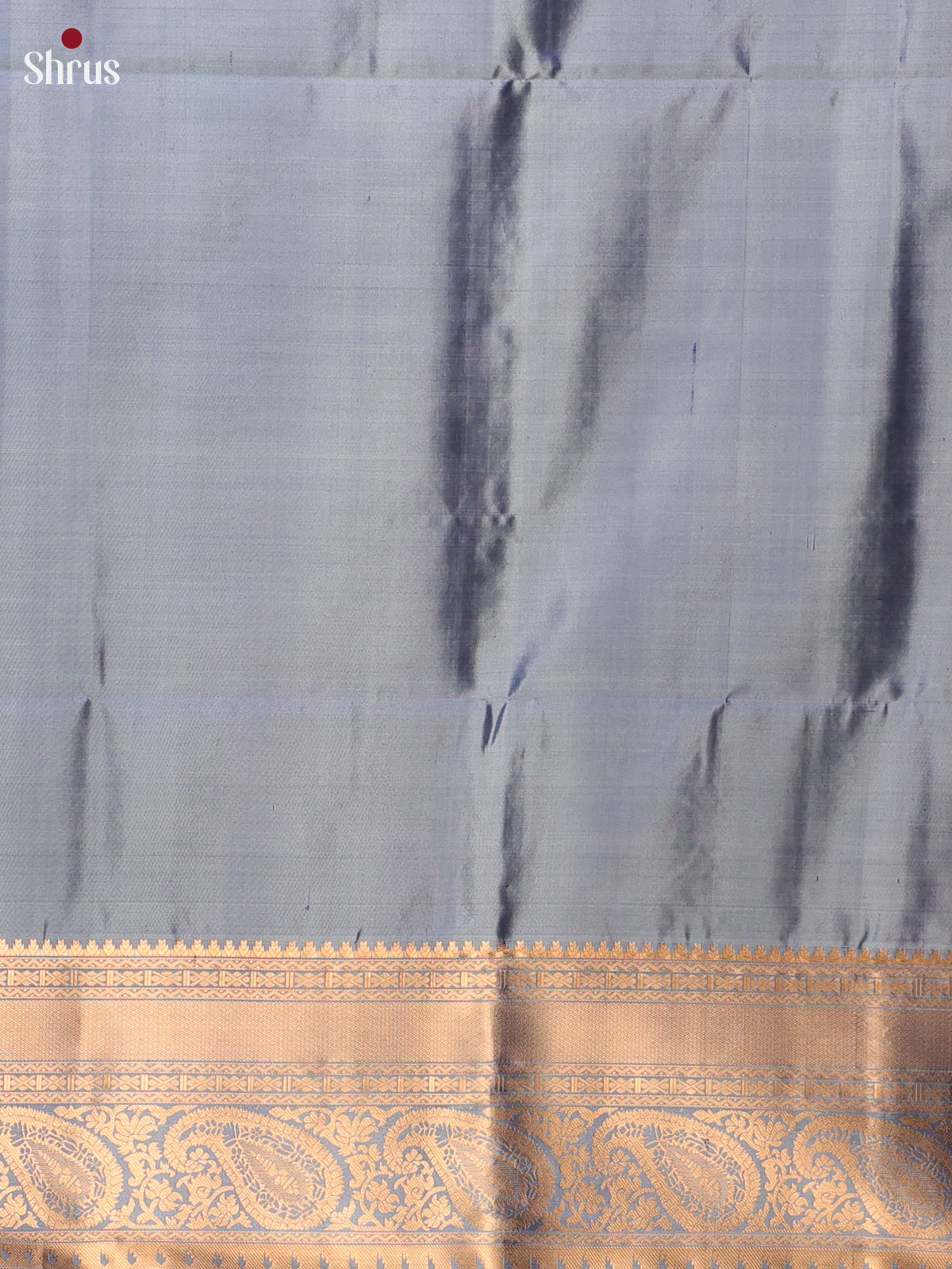 Grey & Blue- Soft Silk Saree - Shop on Shrus.com