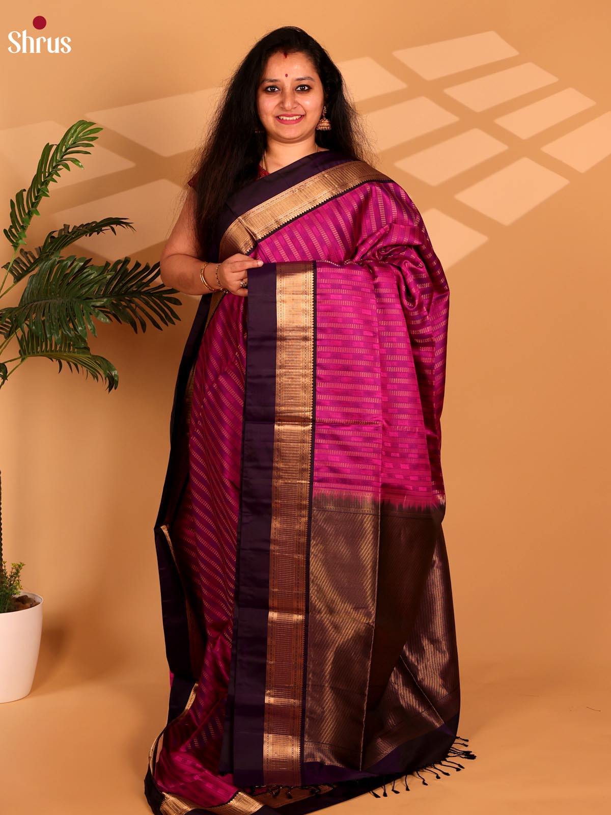 Purple & Violet - Soft Silk Saree - Shop on Shrus.com