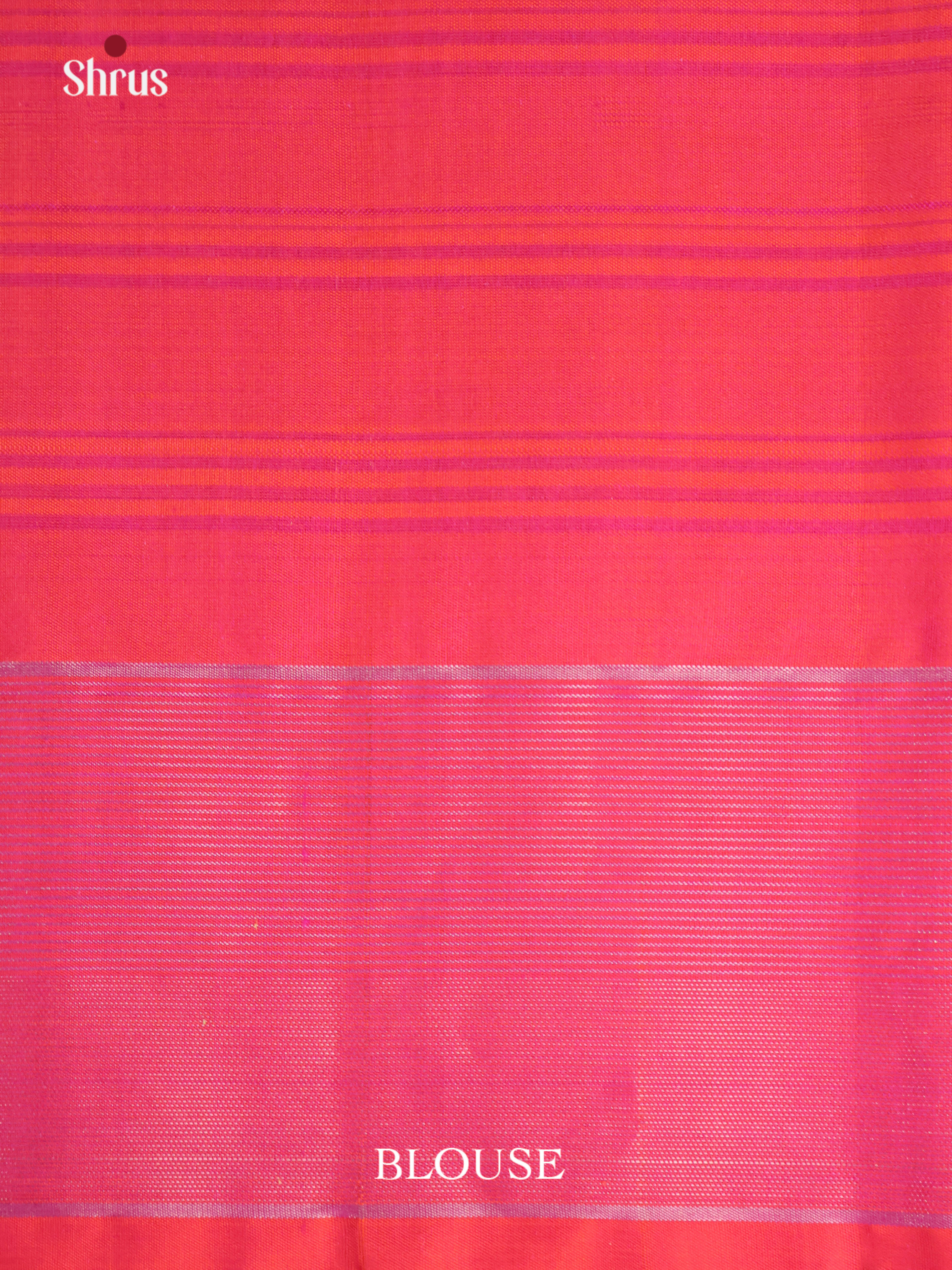 Serene Green Striped Soft Silk Saree With Zari Buttas, Orangish Pink Border & Brocade Pallu-3