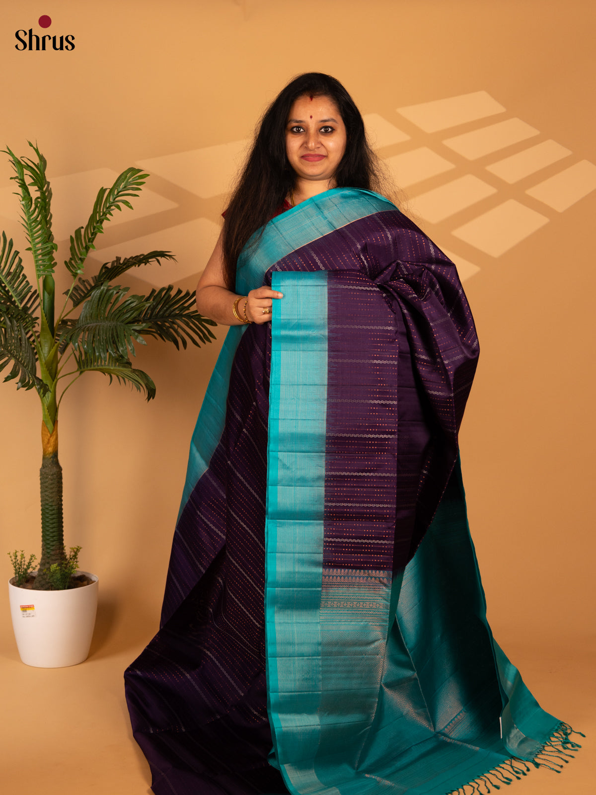 Violet & Blue - Soft Silk Saree - Shop on Shrus.com