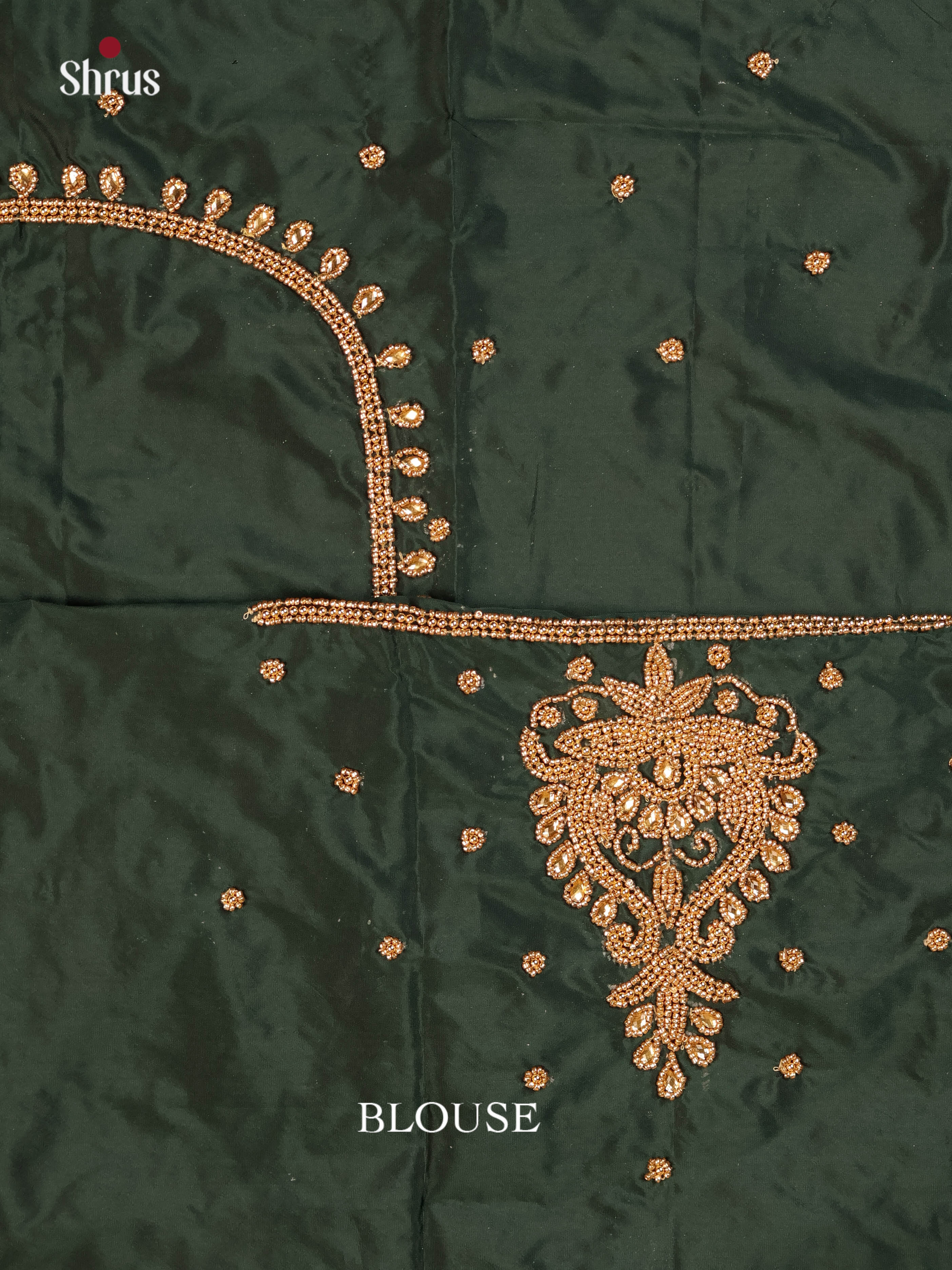Dark Green- Aari Blouse - Shop on Shrus.com