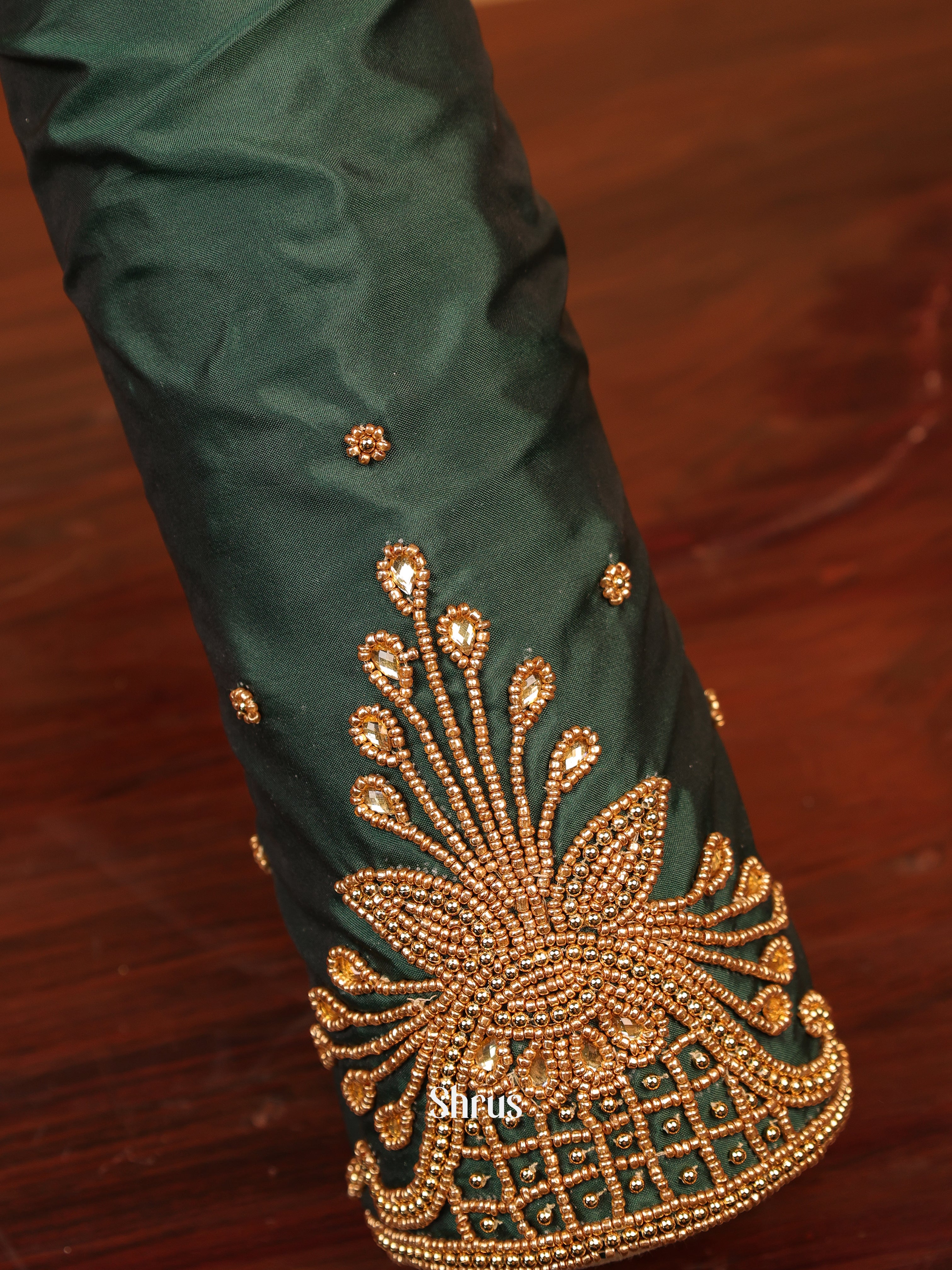 Green - Aari Blouse - Shop on Shrus.com