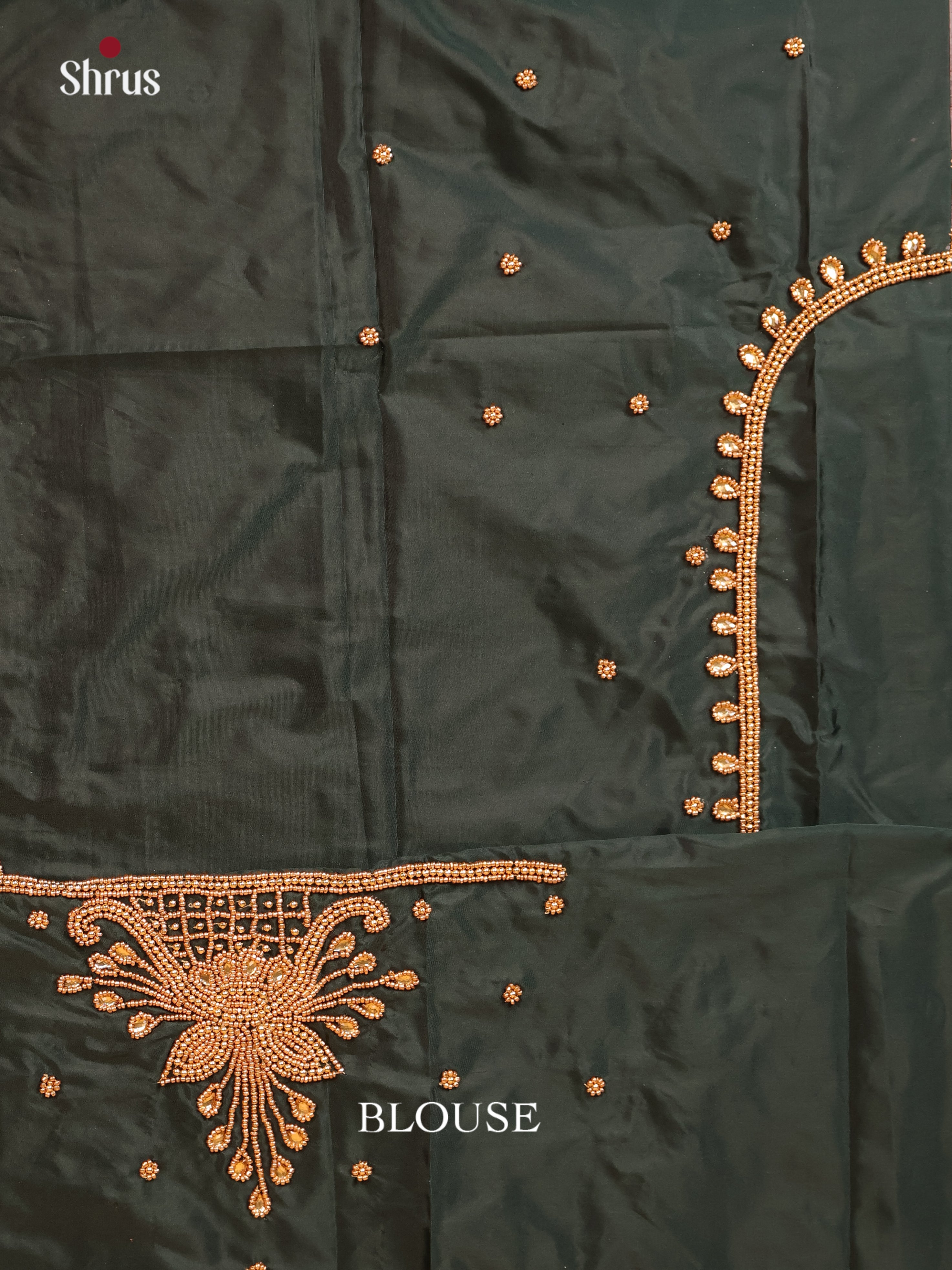 Dark Green- Aari Blouse - Shop on Shrus.com