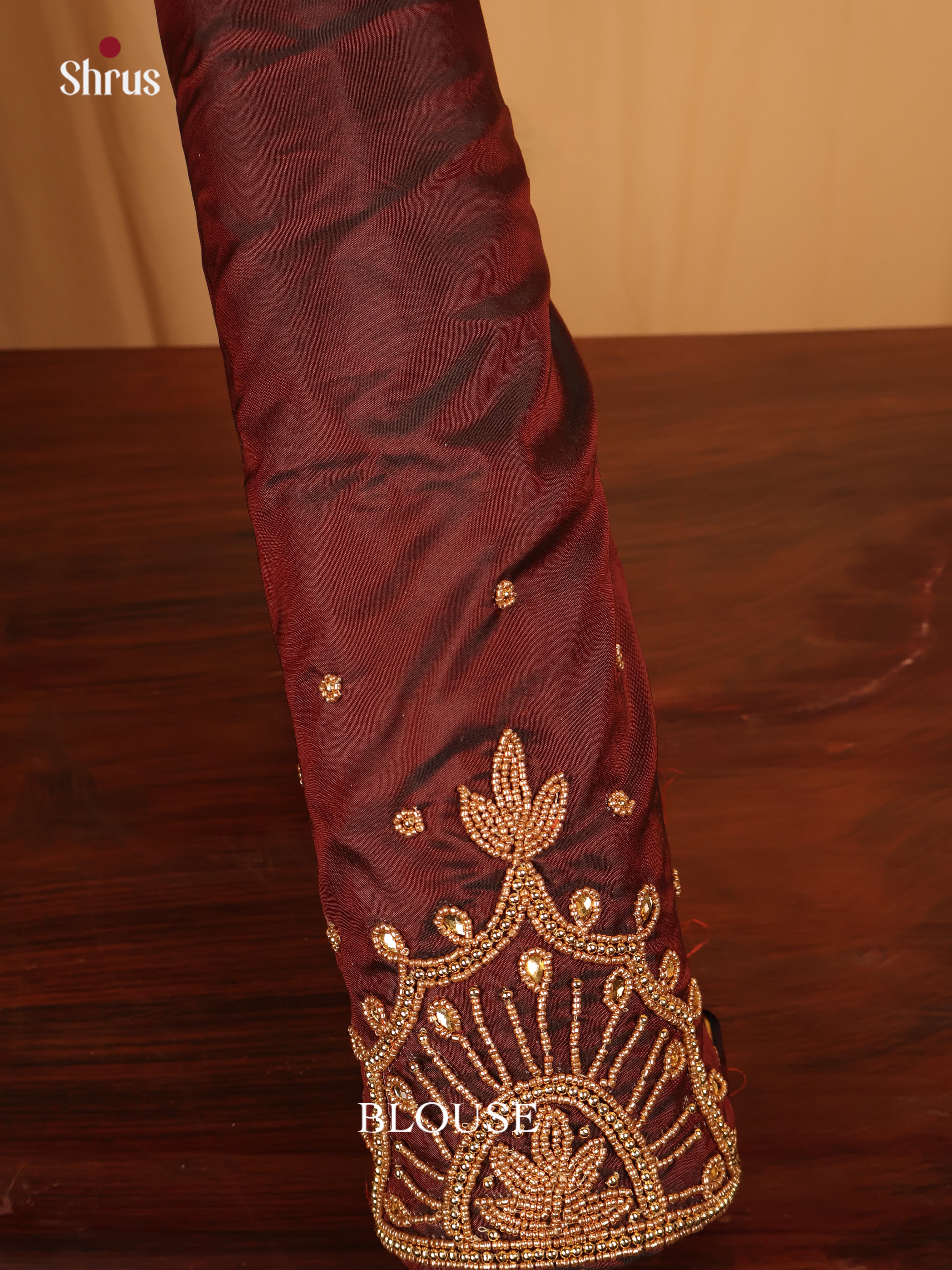 Brown - Aari Blouse - Shop on Shrus.com