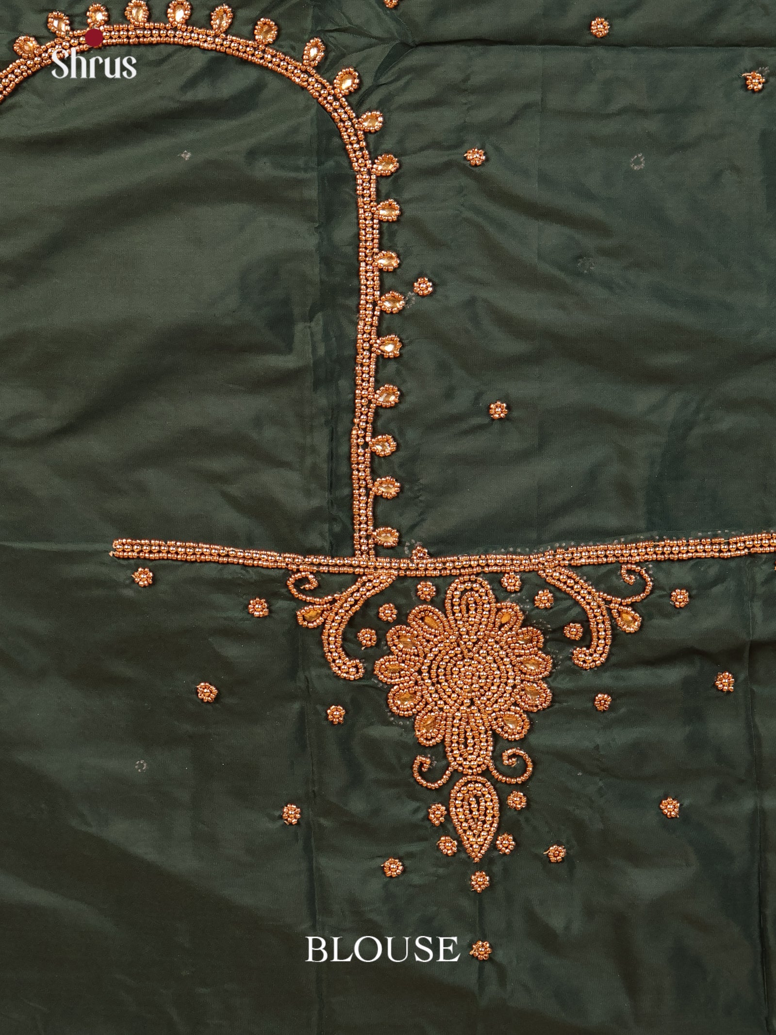 Dark Green- Aari Blouse - Shop on Shrus.com