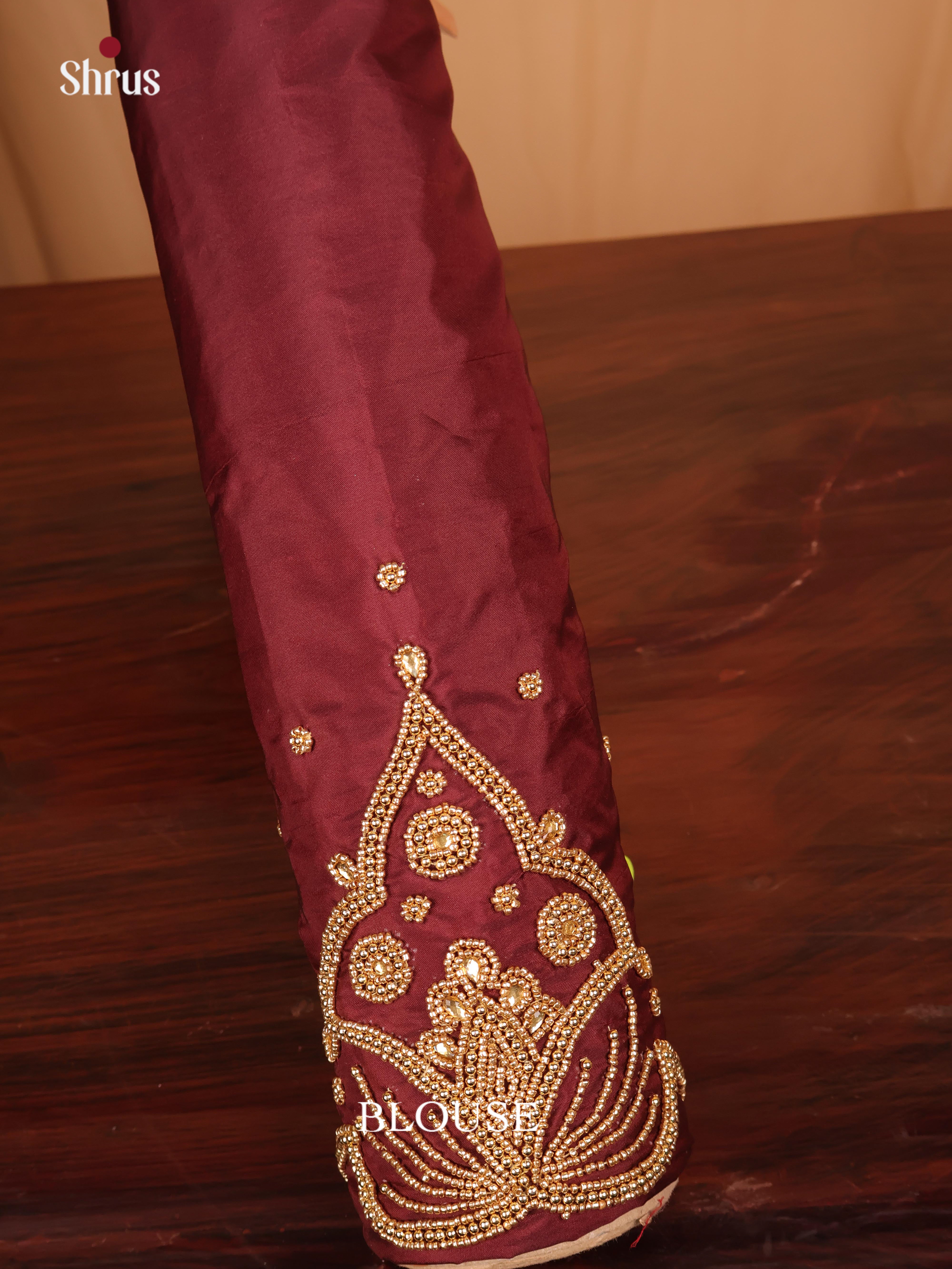 Brown- Aari Blouse - Shop on Shrus.com