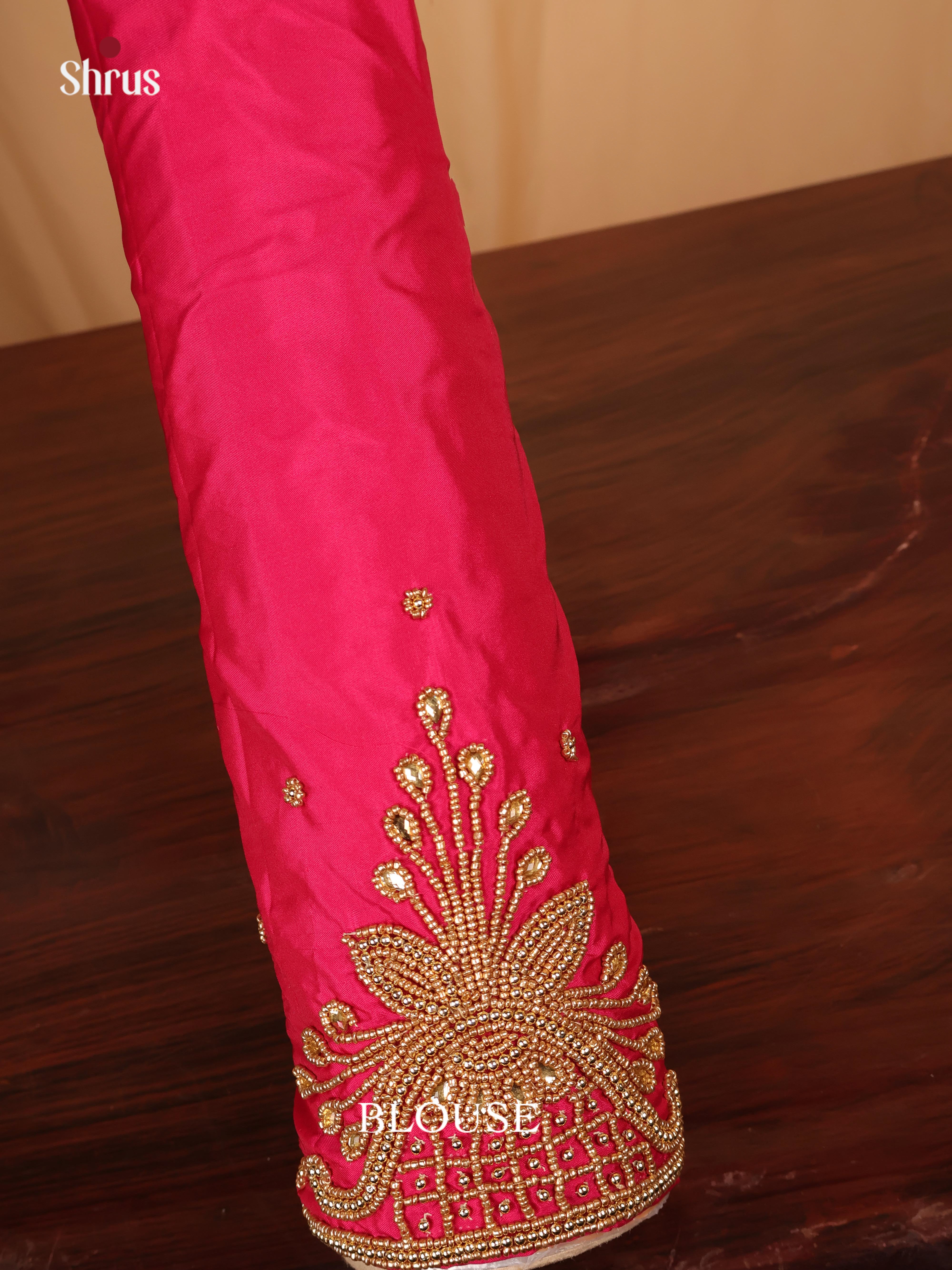 Pink - Aari Blouse - Shop on Shrus.com