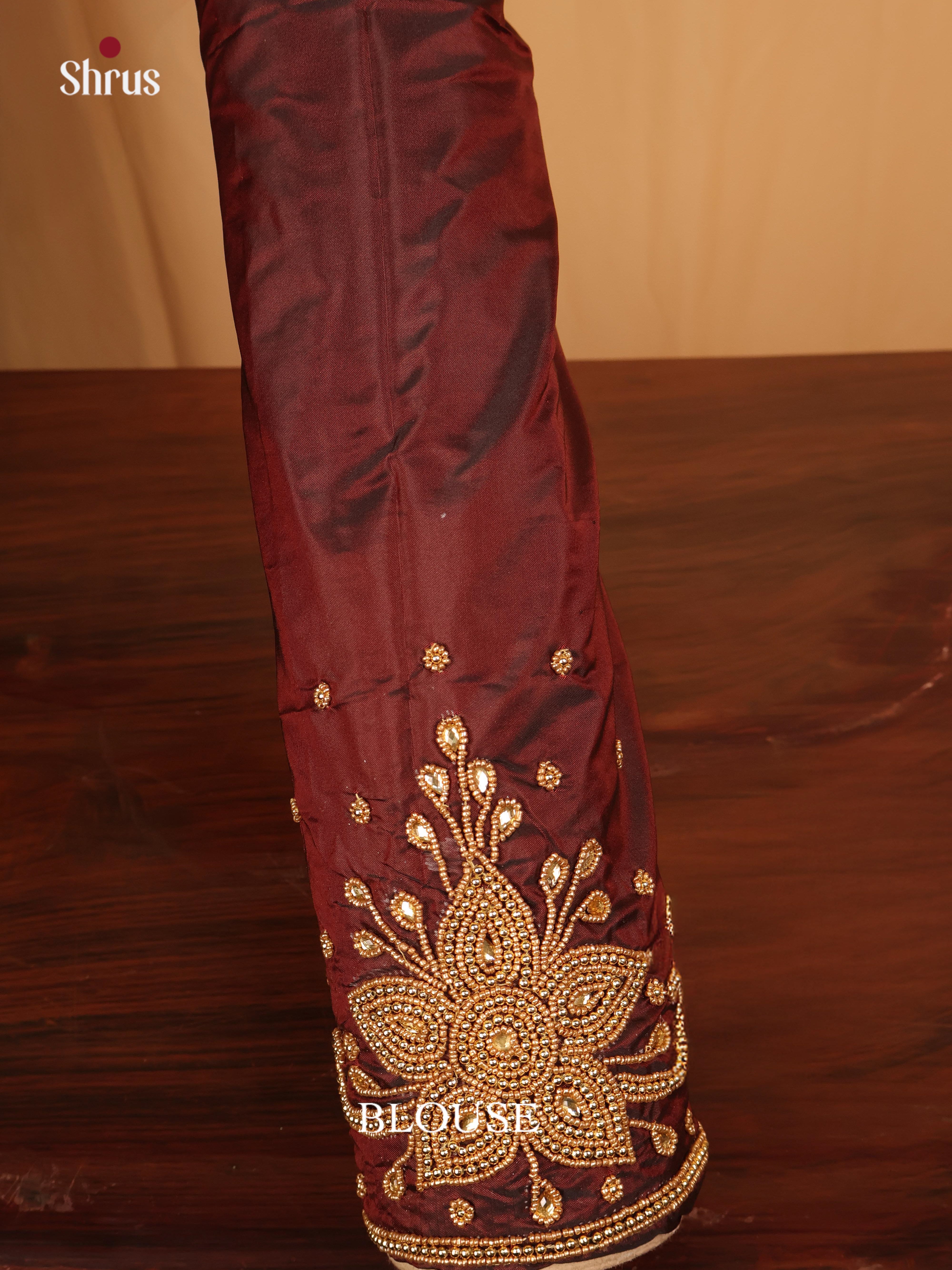 Brown - Aari Blouse - Shop on Shrus.com