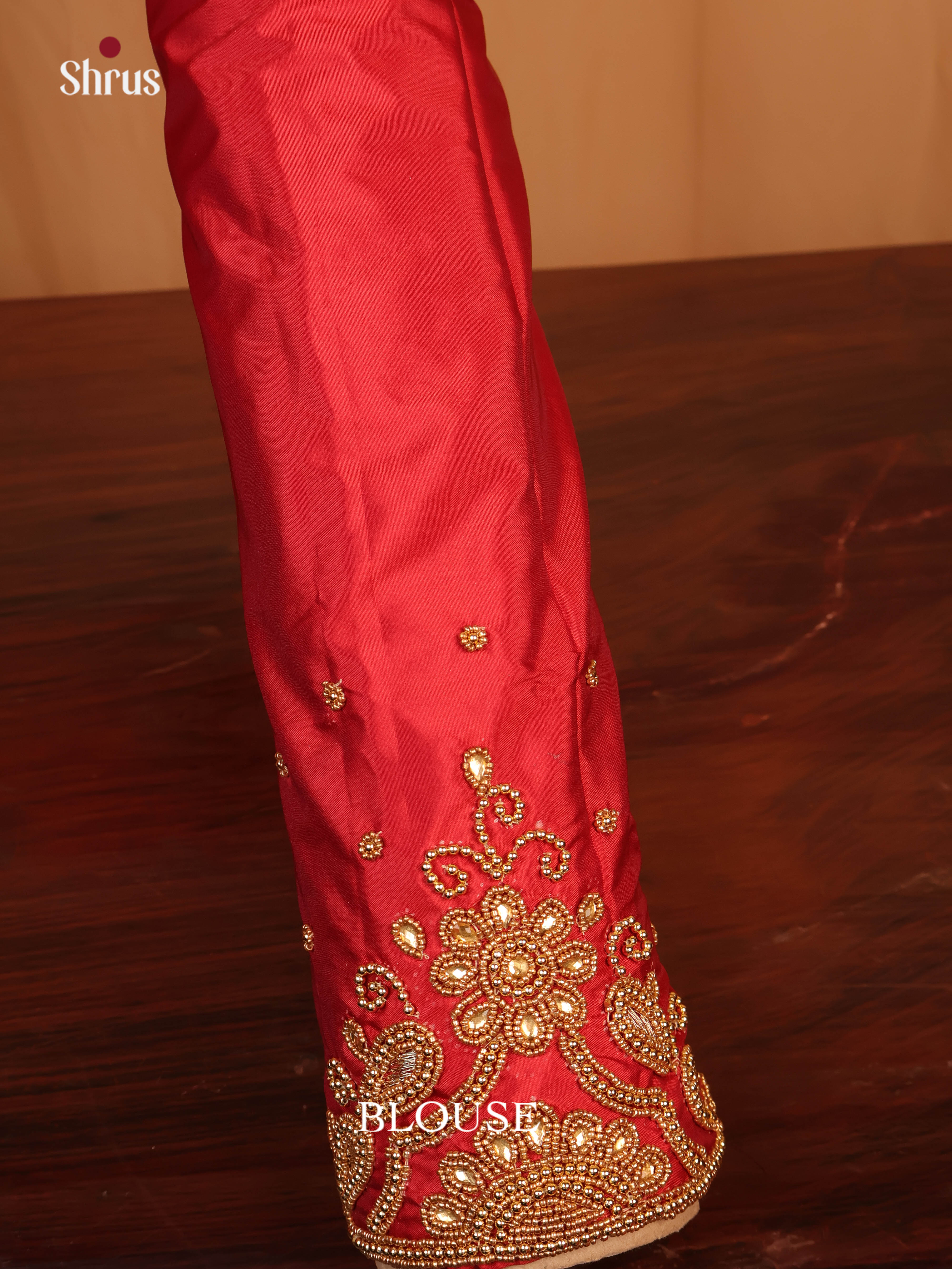 Red - Aari Blouse - Shop on Shrus.com