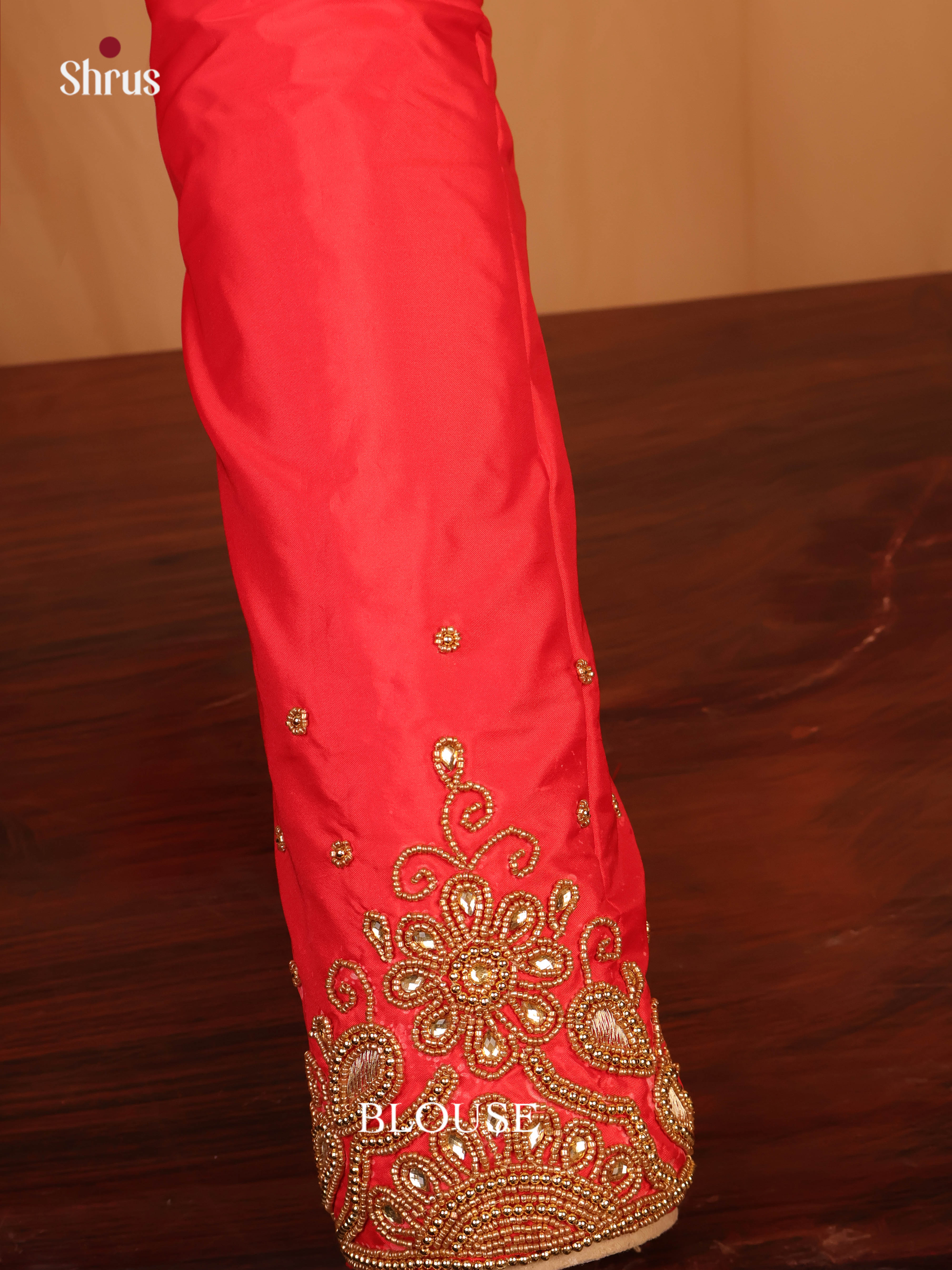 Red - Aari Blouse - Shop on Shrus.com