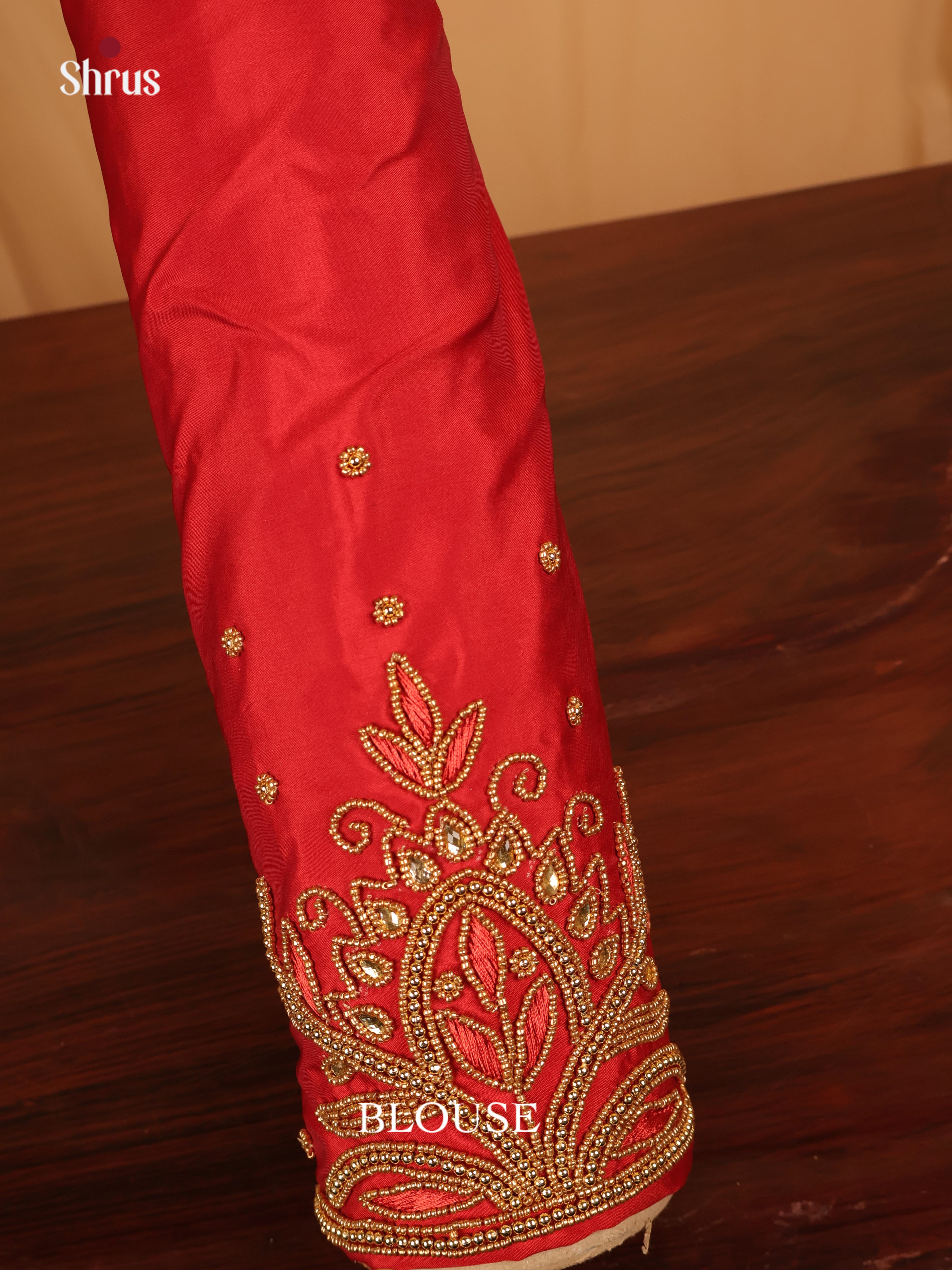 Red - Aari Blouse - Shop on Shrus.com