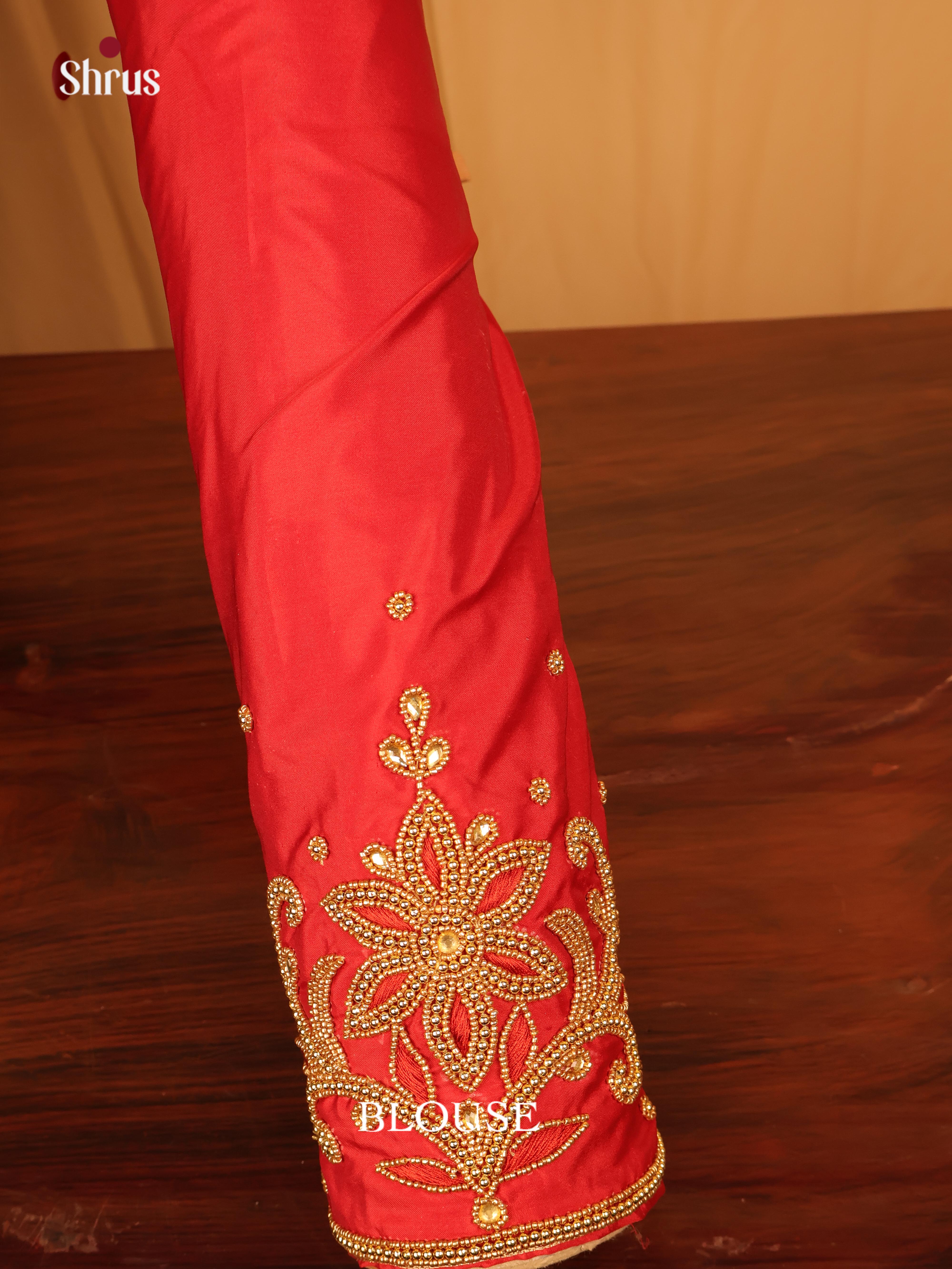 Red - Aari Blouse - Shop on Shrus.com