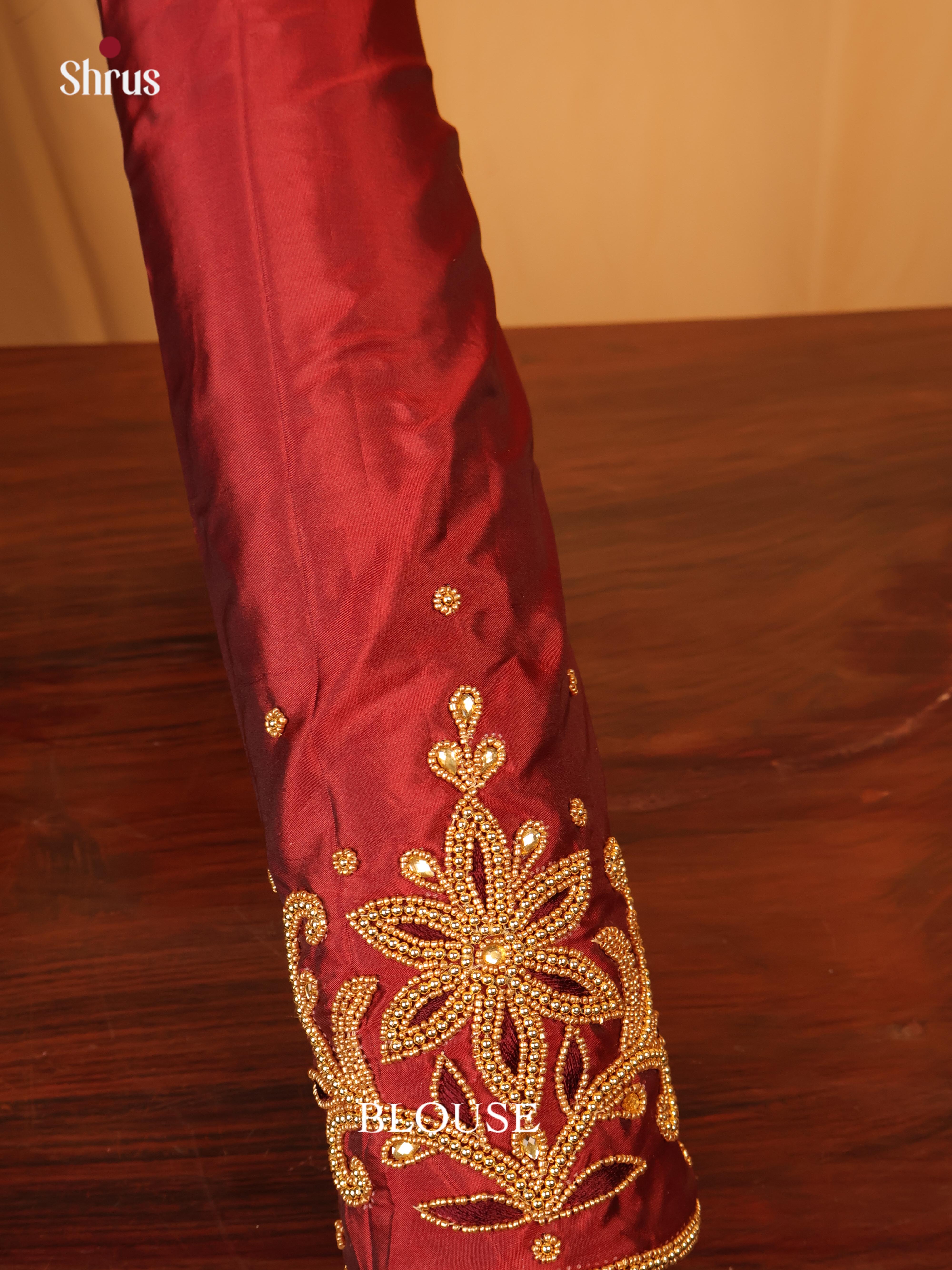 Brown - Aari Blouse - Shop on Shrus.com