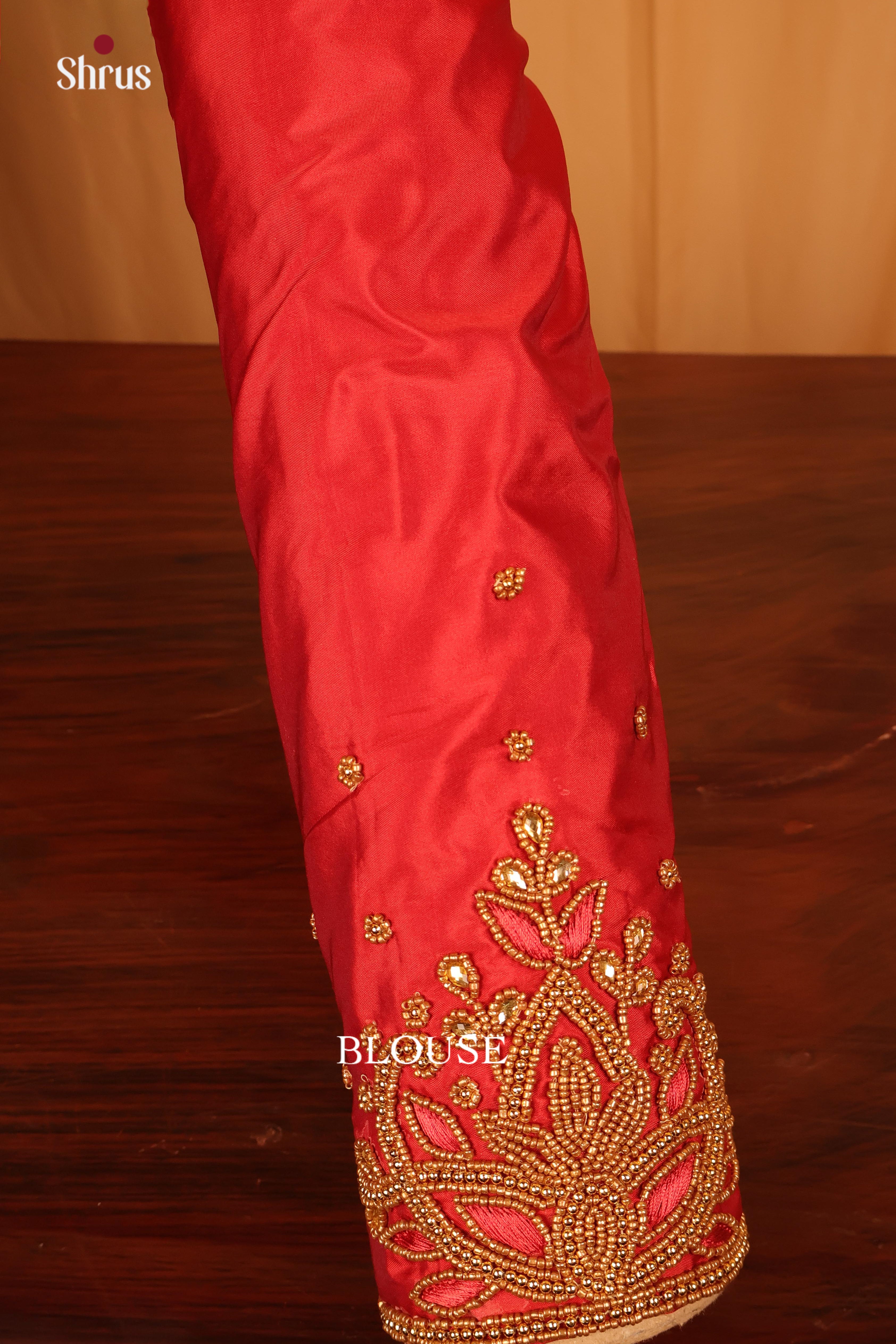 Red - Aari Blouse - Shop on Shrus.com