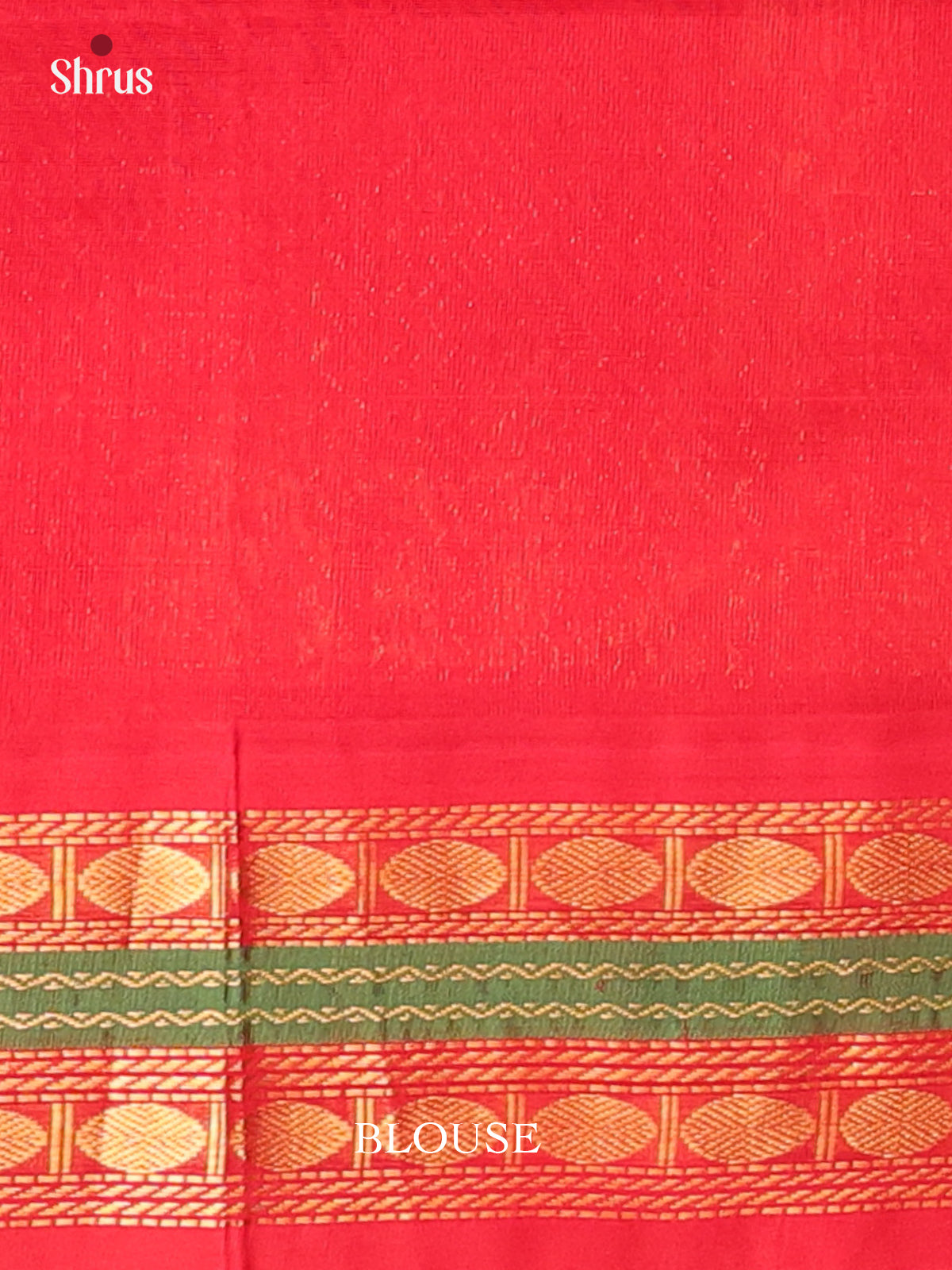Blue & Red - Silk Cotton Saree - Shop on Shrus.com