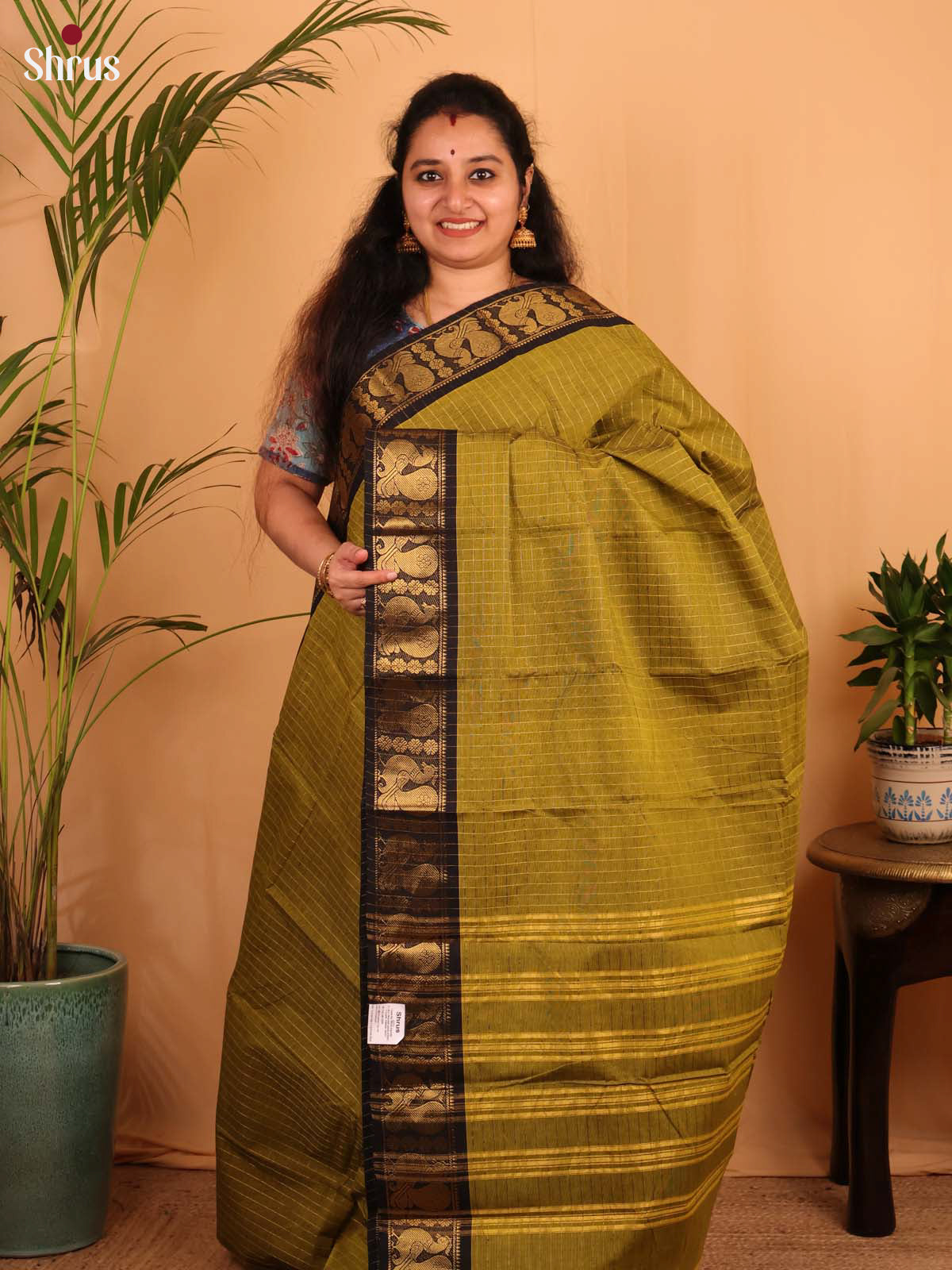 Green - Chettinad Cotton Saree - Shop on Shrus.com