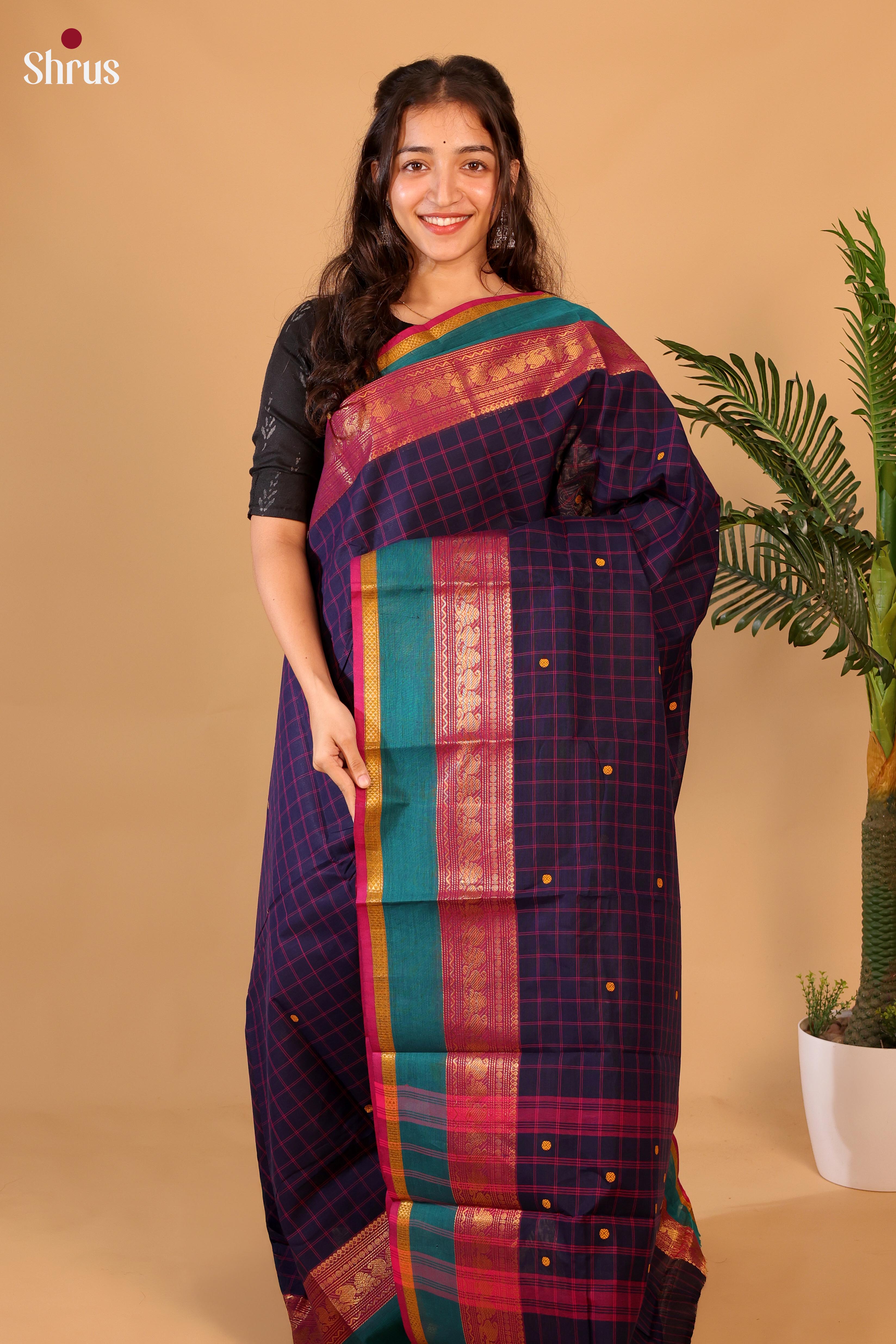 Blue & Pink - Chettinad Cotton - Shop on Shrus.com