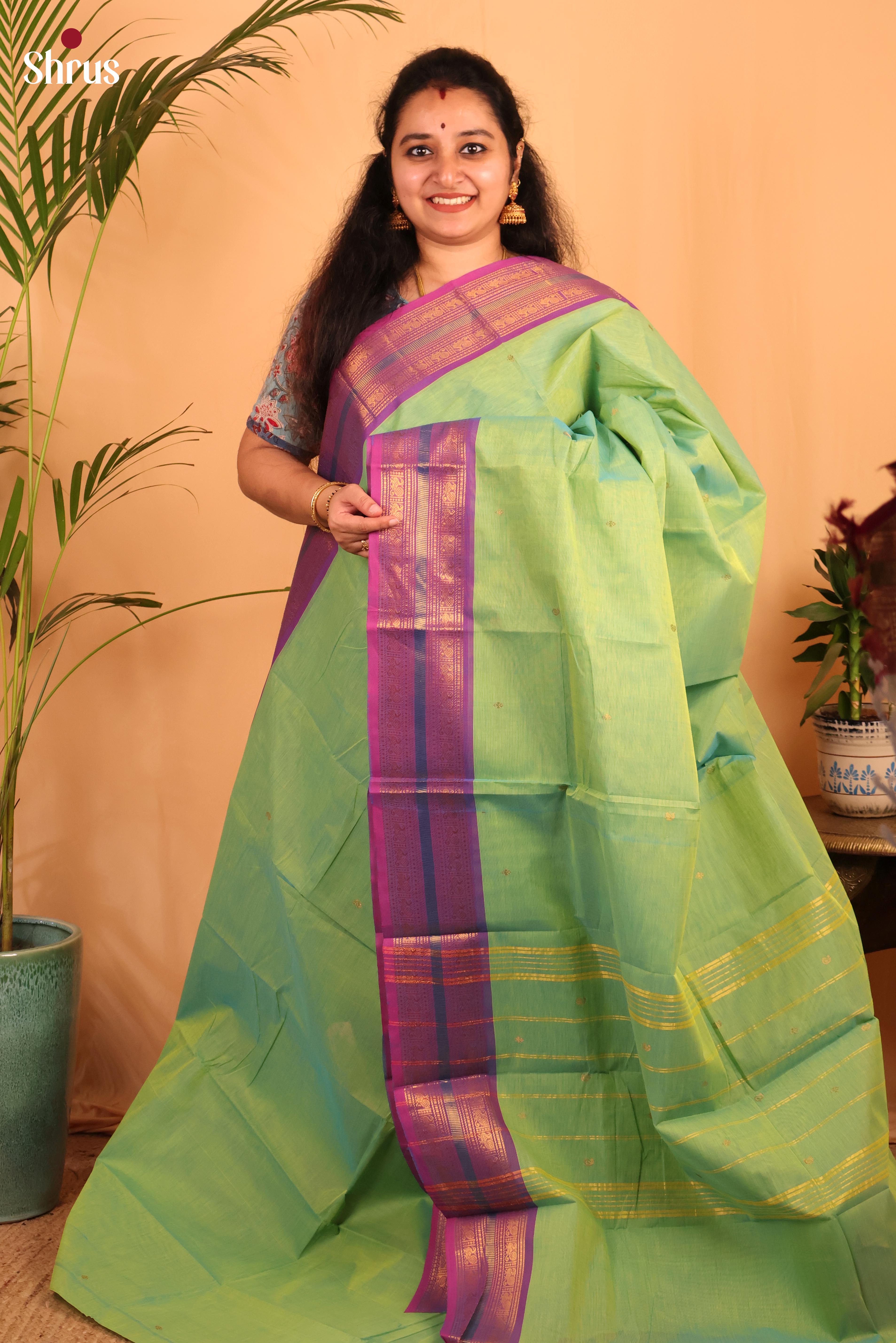 Green & Purple- Chettinad Cotton - Shop on Shrus.com