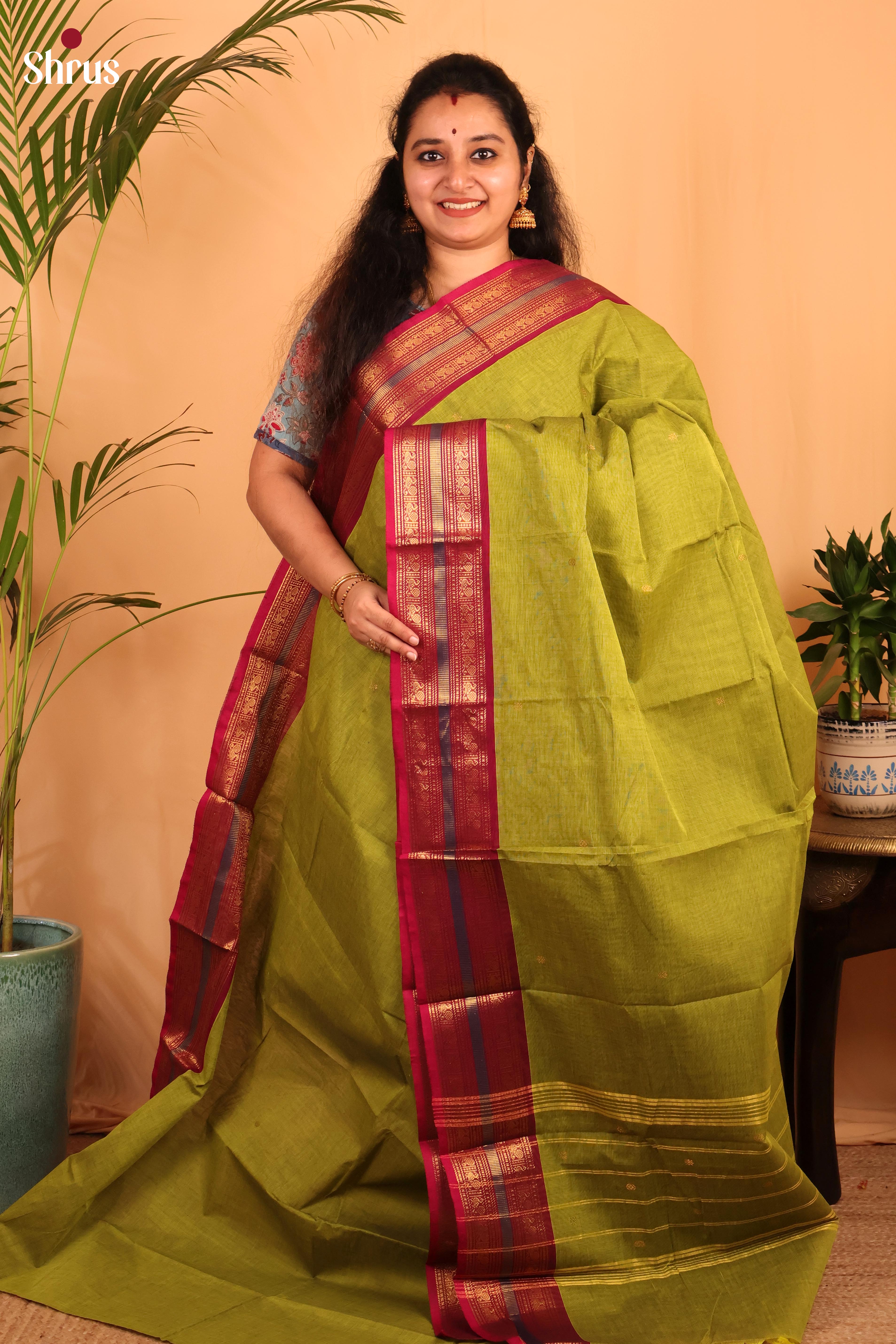 Green & Maroon- Chettinad Cotton - Shop on Shrus.com