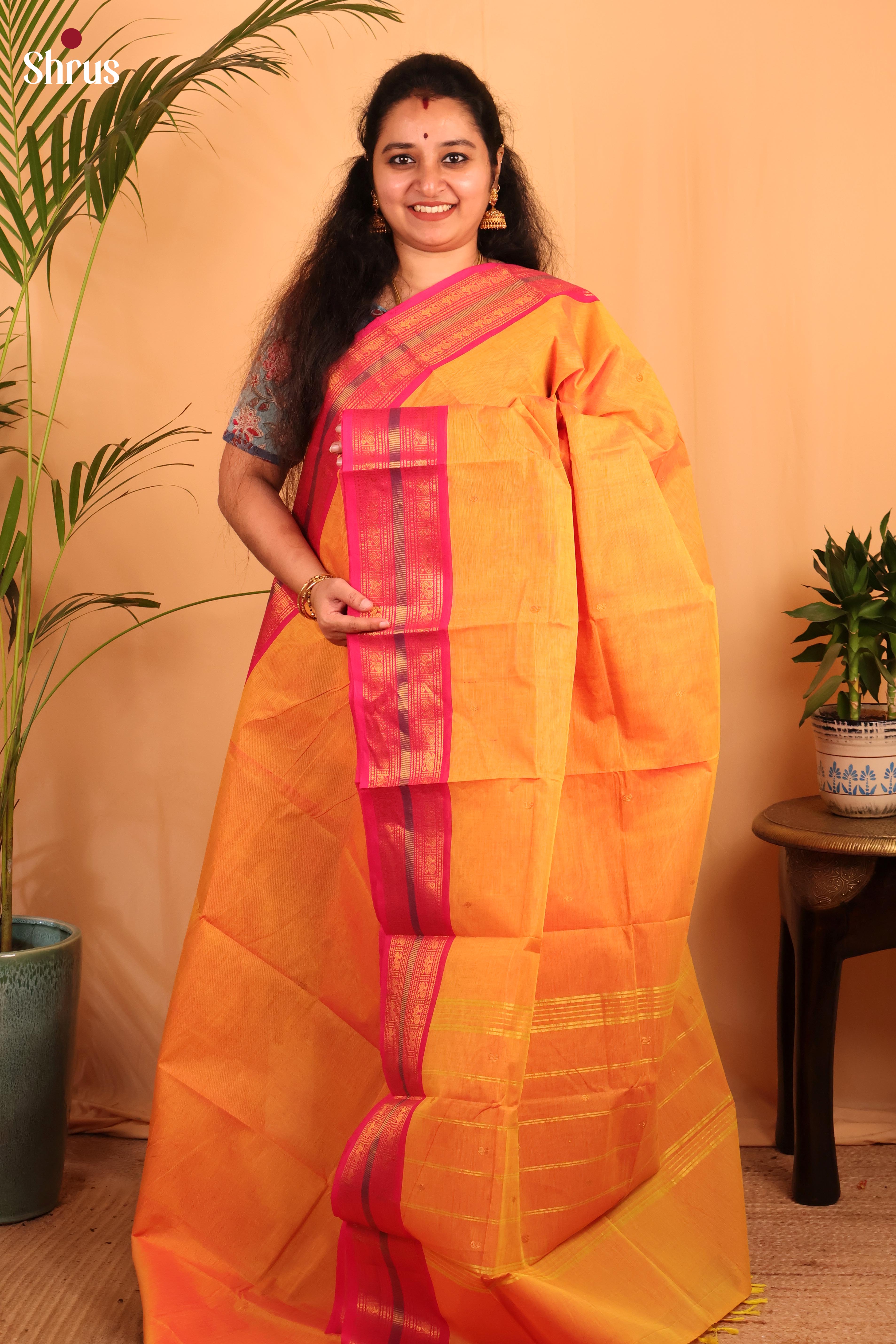 Orange & Pink - Chettinad Cotton - Shop on Shrus.com