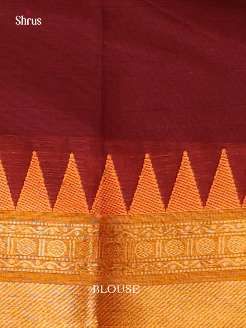 Maroon & Mustard - Chettinad Cotton Saree - Shop on Shrus.com