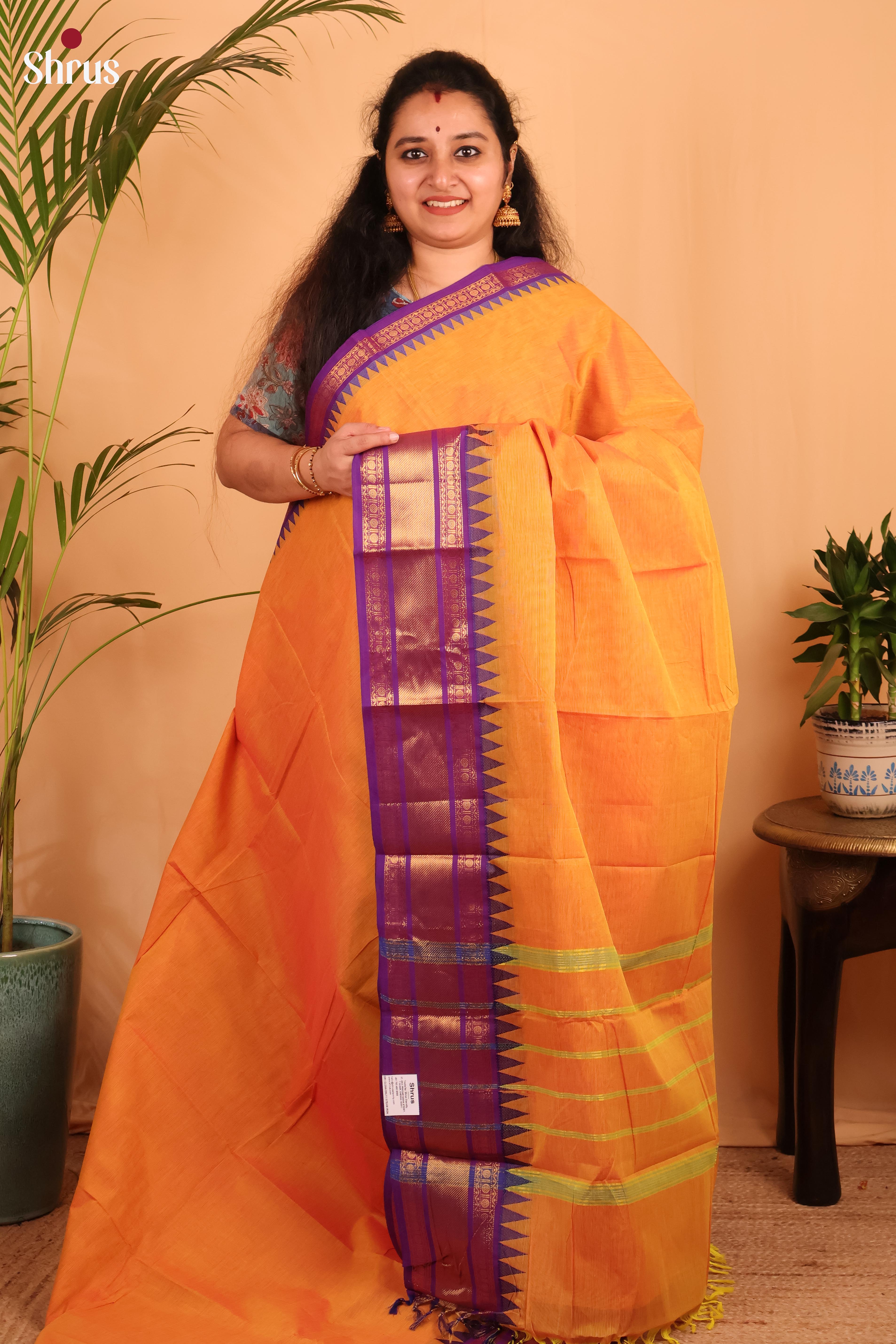 Orange & Purple - Chettinad Cotton - Shop on Shrus.com