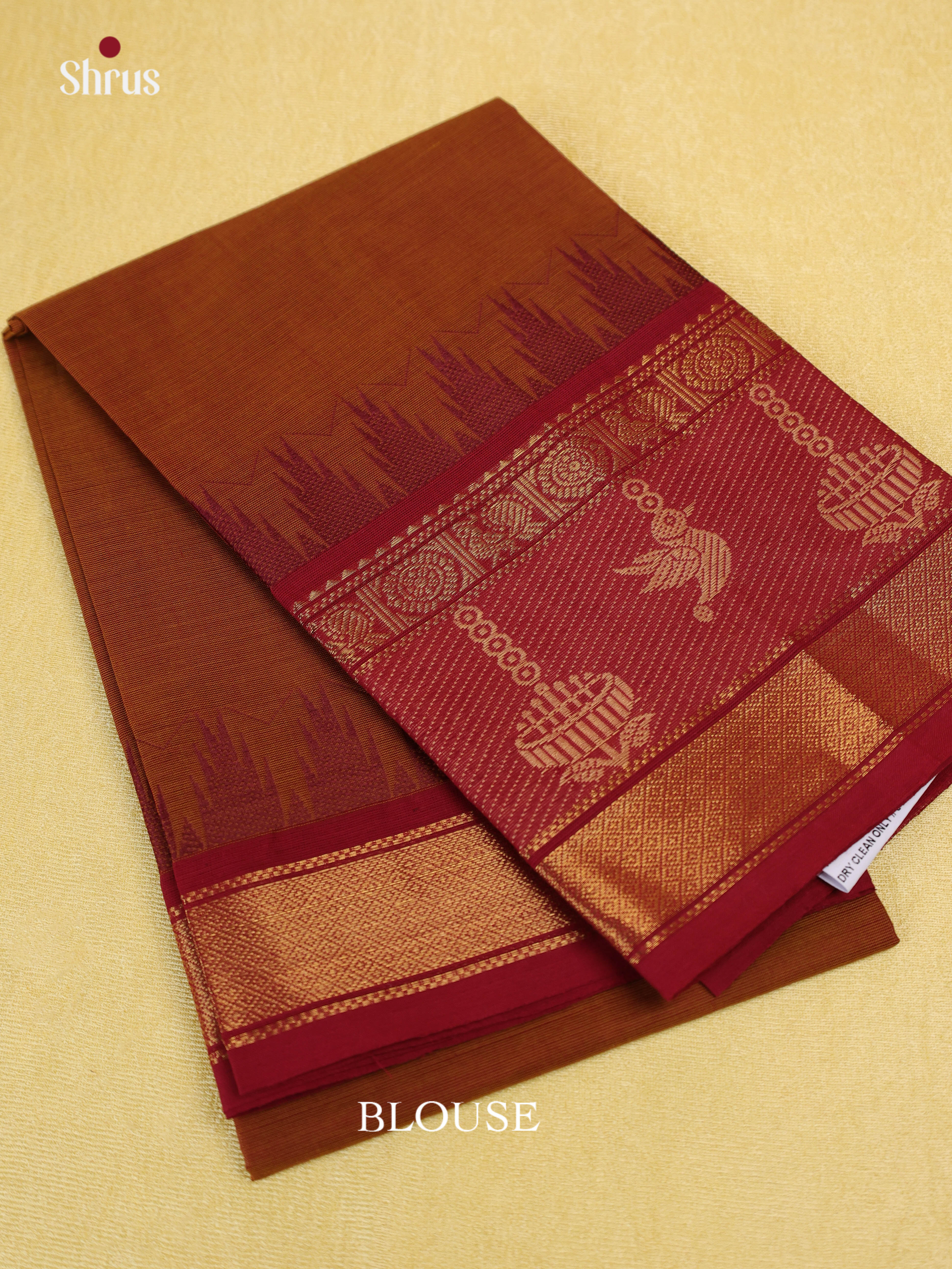 Brown & Maroon- Blouse Bit - Shop on Shrus.com