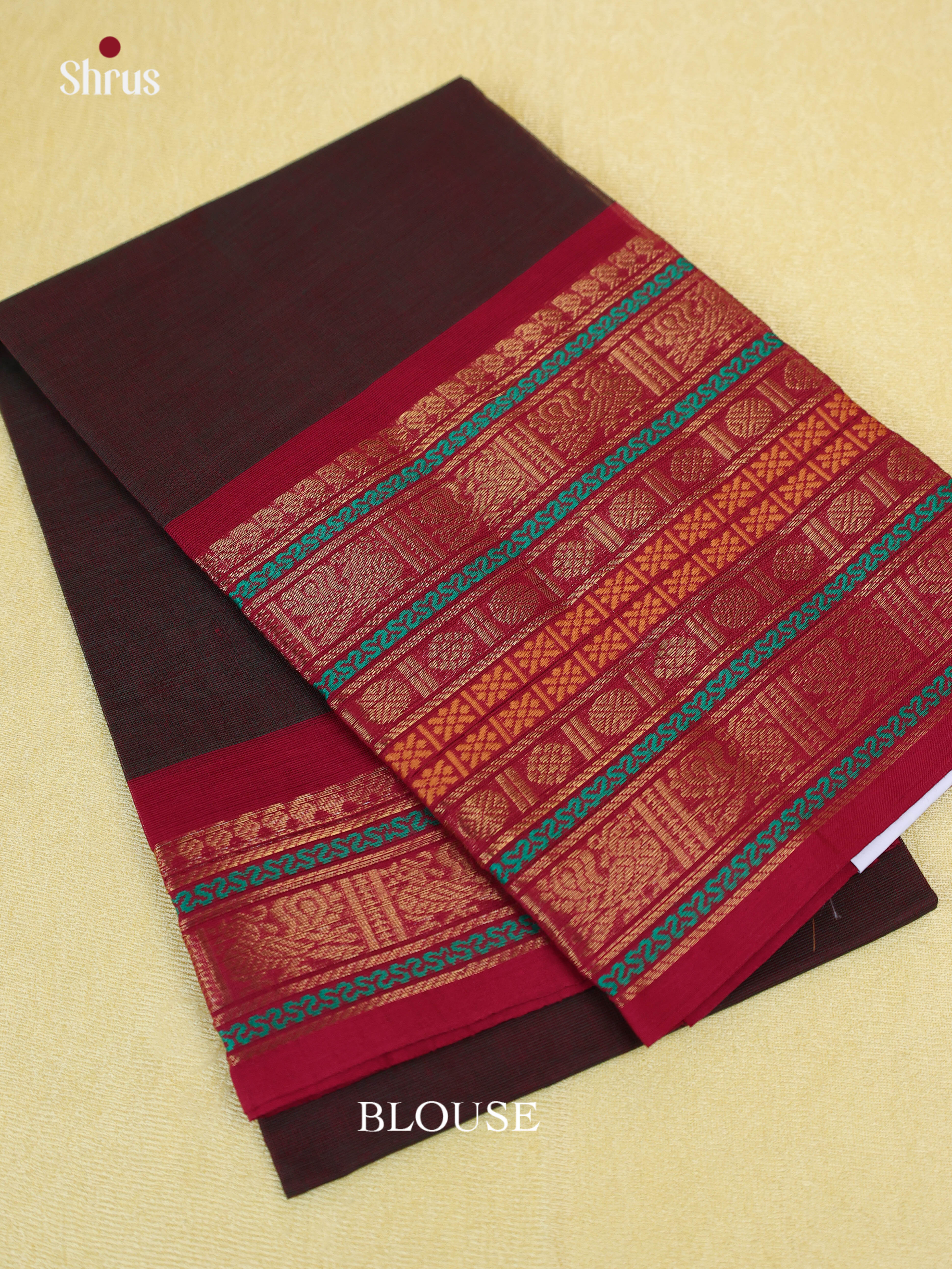 Brown & Red - Blouse Bit - Shop on Shrus.com