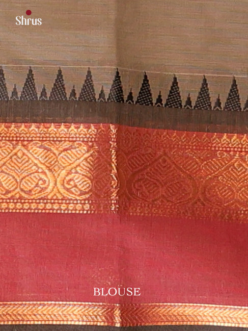 Grey & Maroon- Chettinad Cotton Saree - Shop on Shrus.com