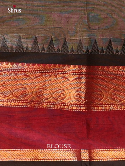 Grey & Black - Chettinad Cotton Saree - Shop on Shrus.com