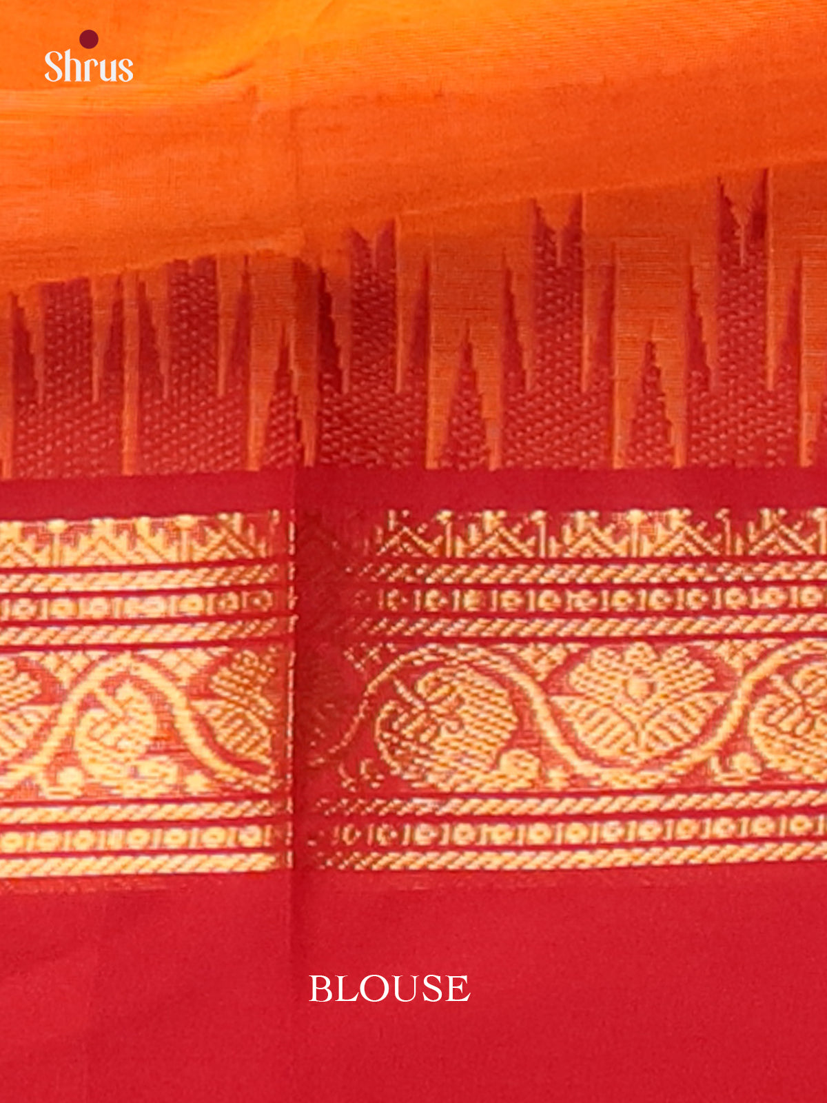 Orange & Red - Chettinad Cotton Saree - Shop on Shrus.com