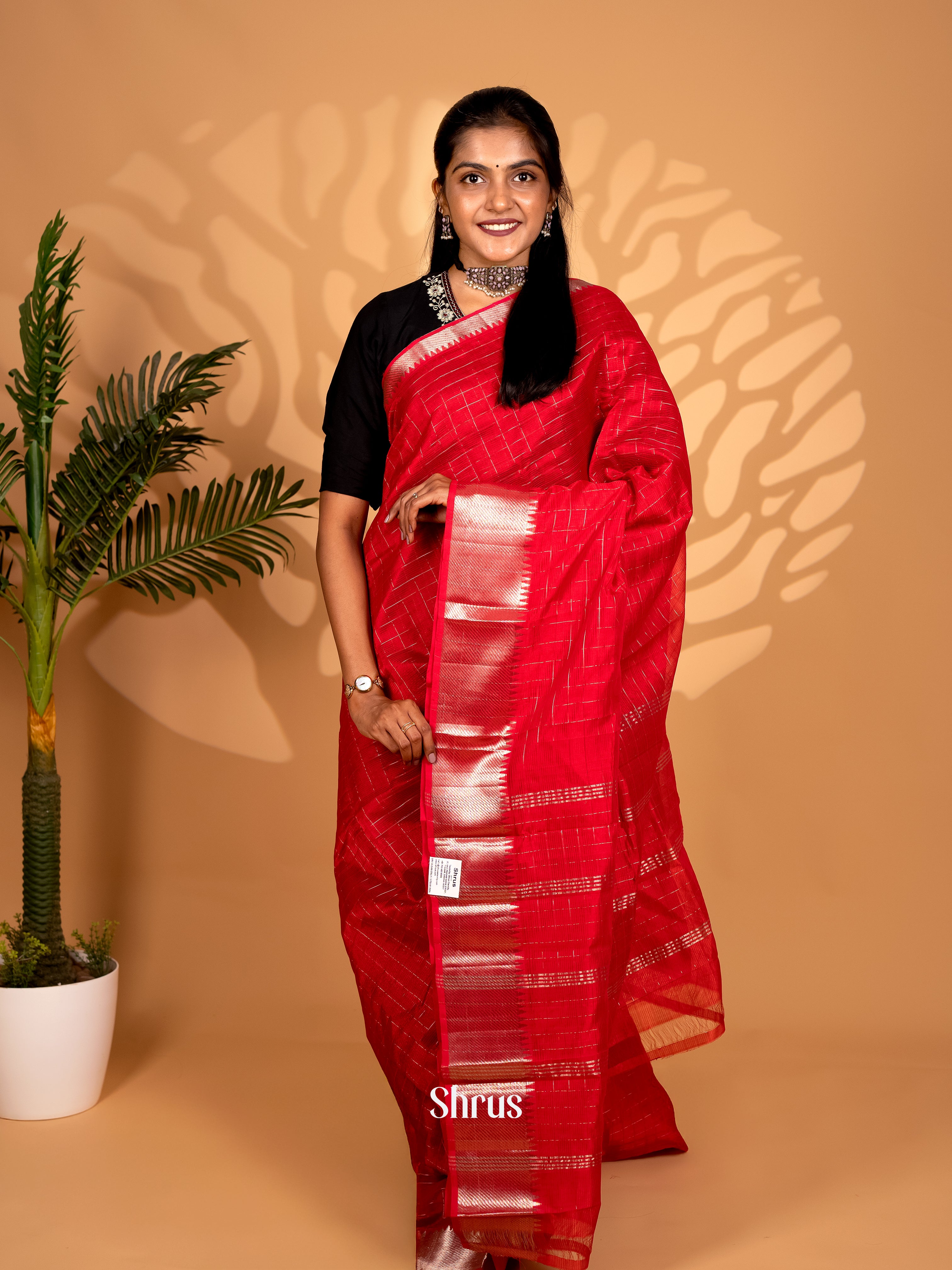 CKS25042 - Mangalagiri silkcotton Saree - Shop on Shrus.com