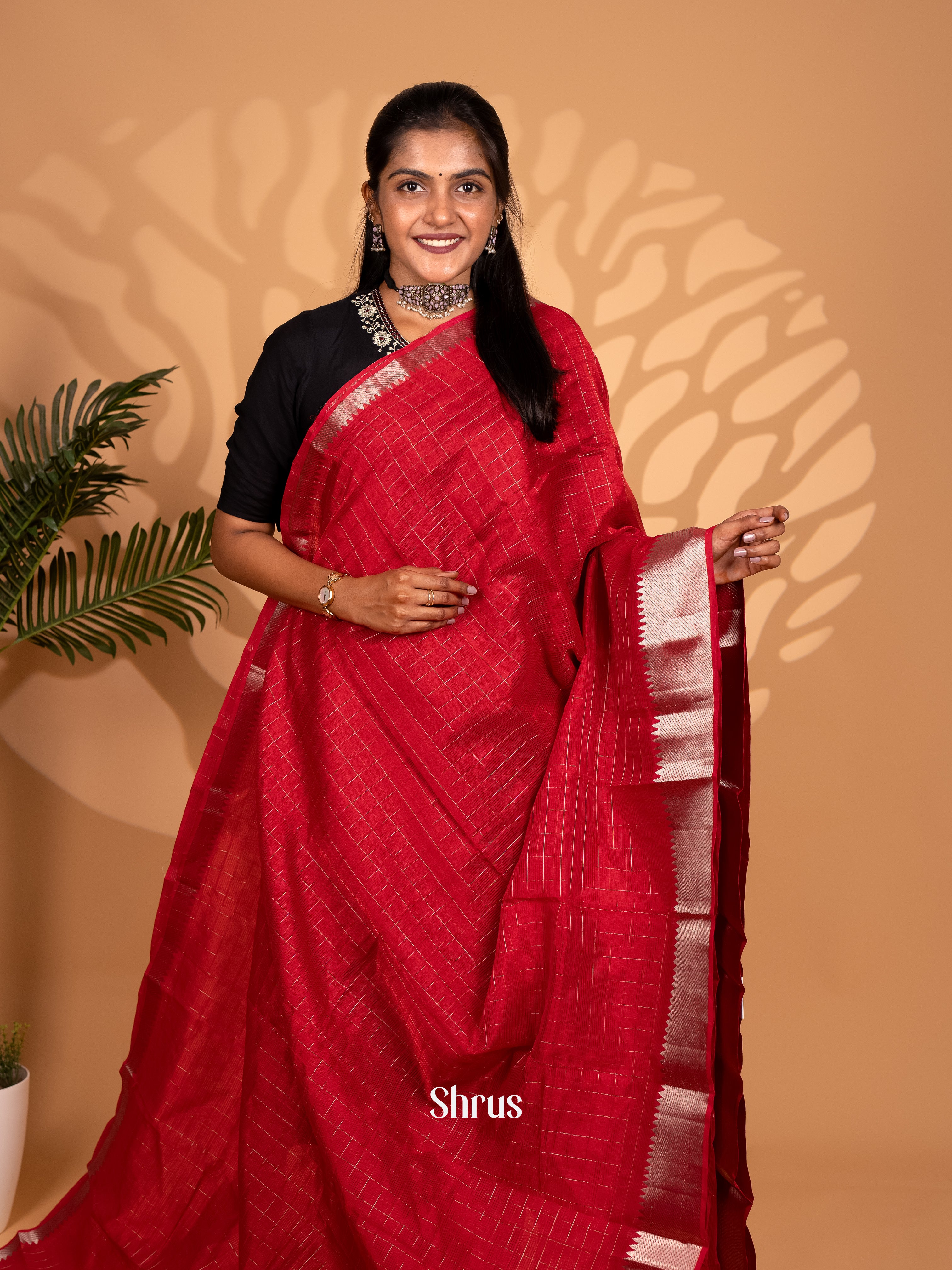 CKS25042 - Mangalagiri silkcotton Saree - Shop on Shrus.com