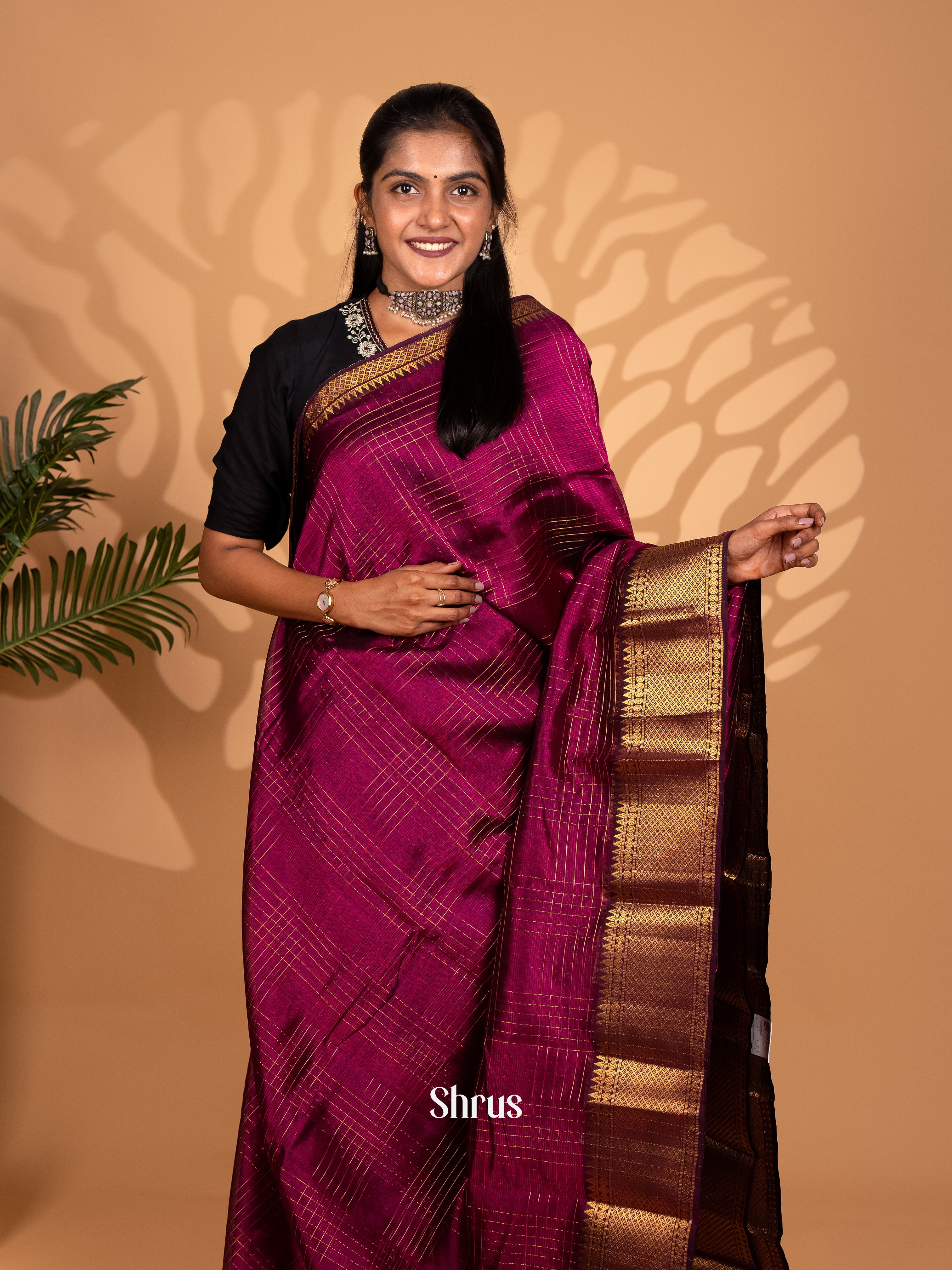 CKS25045 - Mangalagiri silkcotton Saree - Shop on Shrus.com