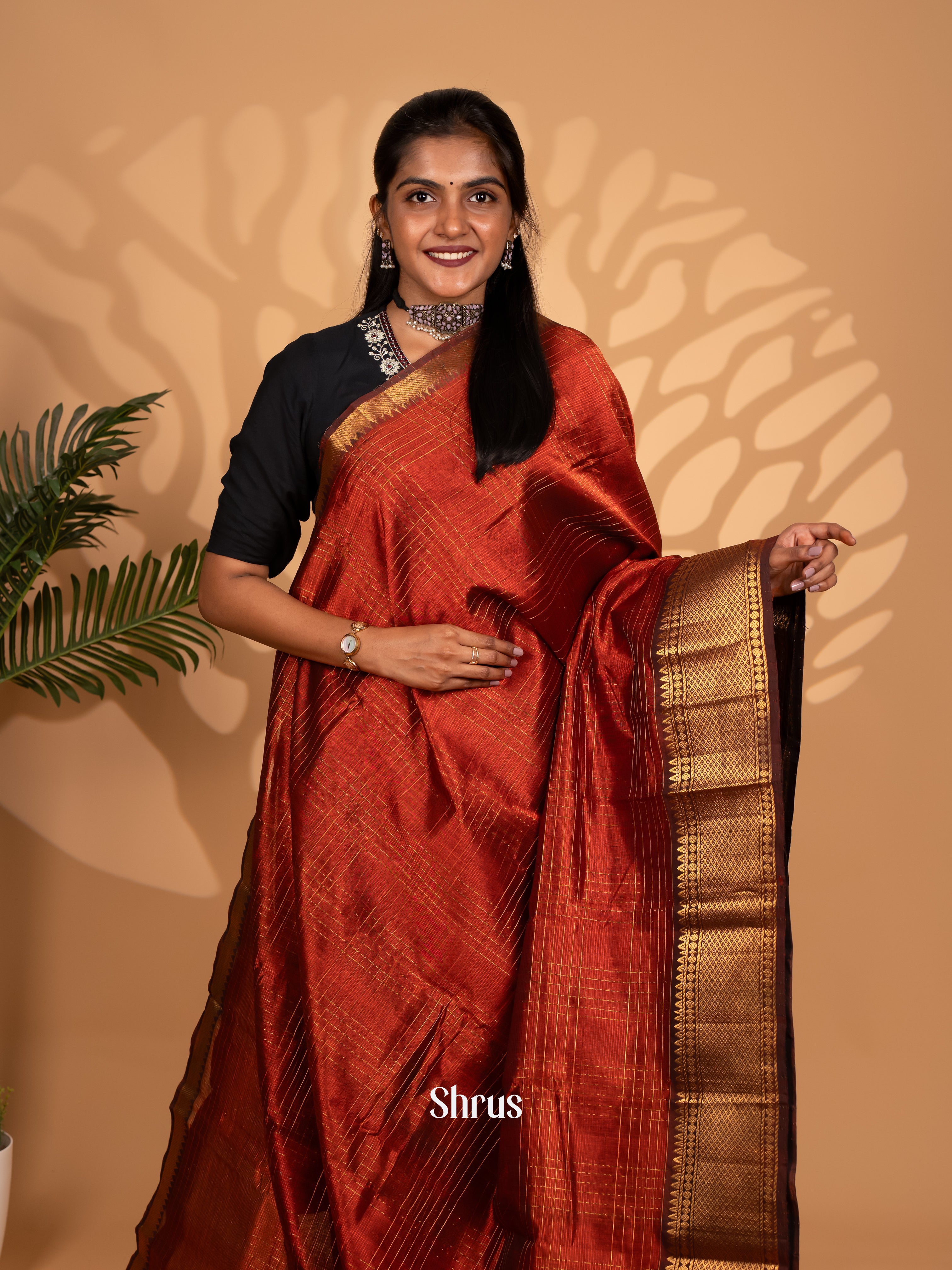 CKS25049 - Mangalagiri silkcotton Saree - Shop on Shrus.com