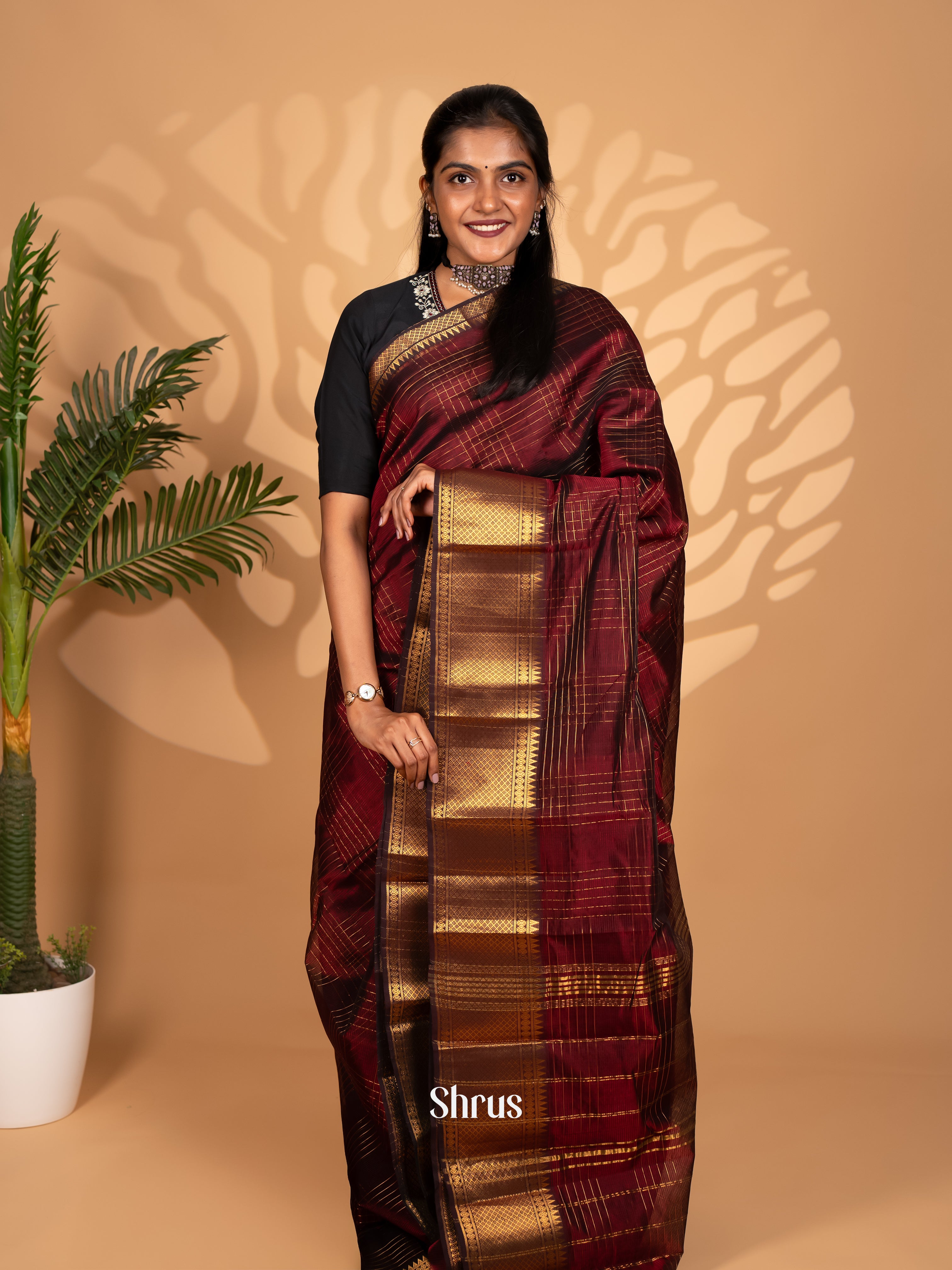 CKS25050 - Mangalagiri silkcotton Saree - Shop on Shrus.com