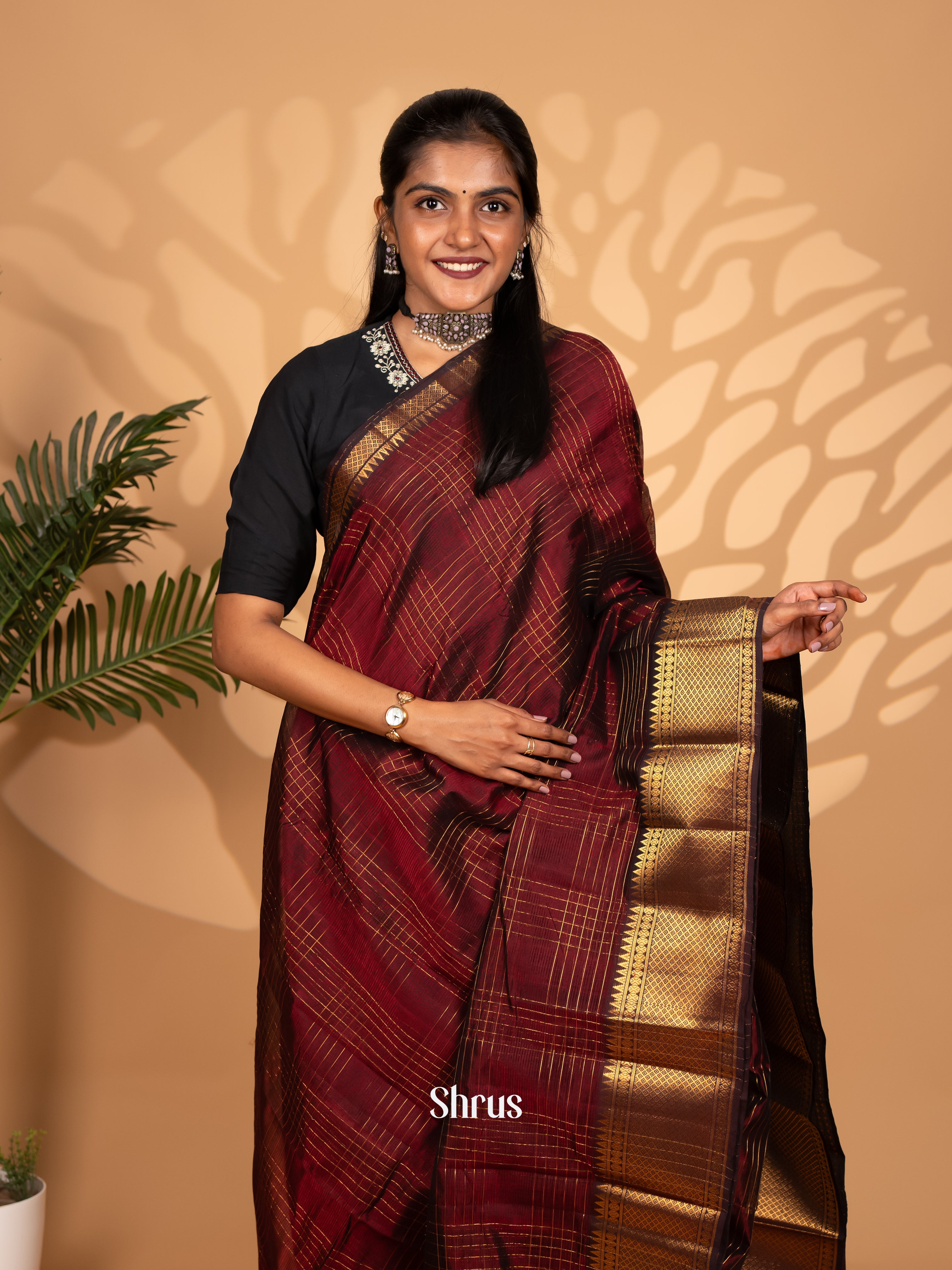 CKS25050 - Mangalagiri silkcotton Saree - Shop on Shrus.com