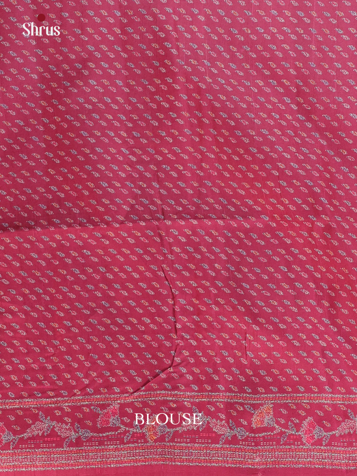 Maroon - Printed Tussar Saree - Shop on Shrus.com