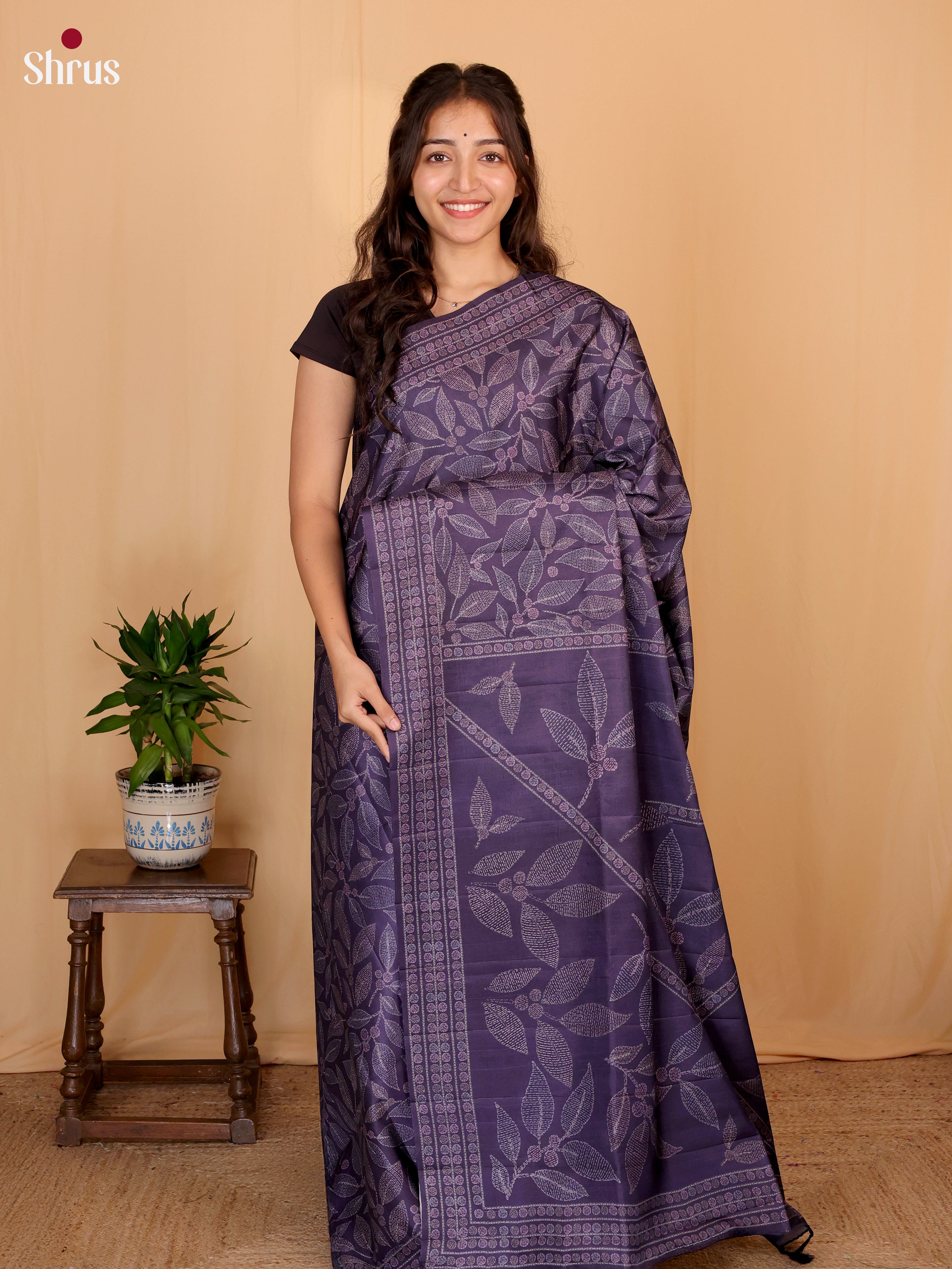 Violet - Semi Tussar Saree - Shop on Shrus.com